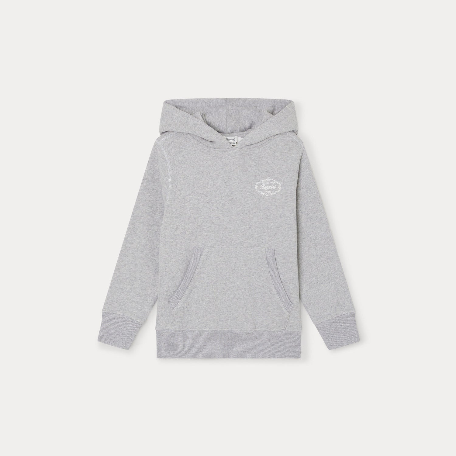 Boys & Girls Grey Hooded Cotton Sweatshirt