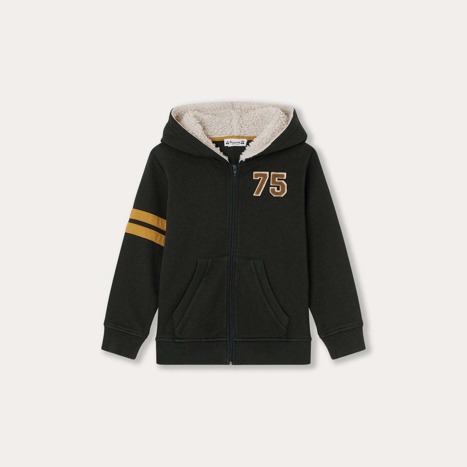 Boys Navy Hooded Zip-Up Top