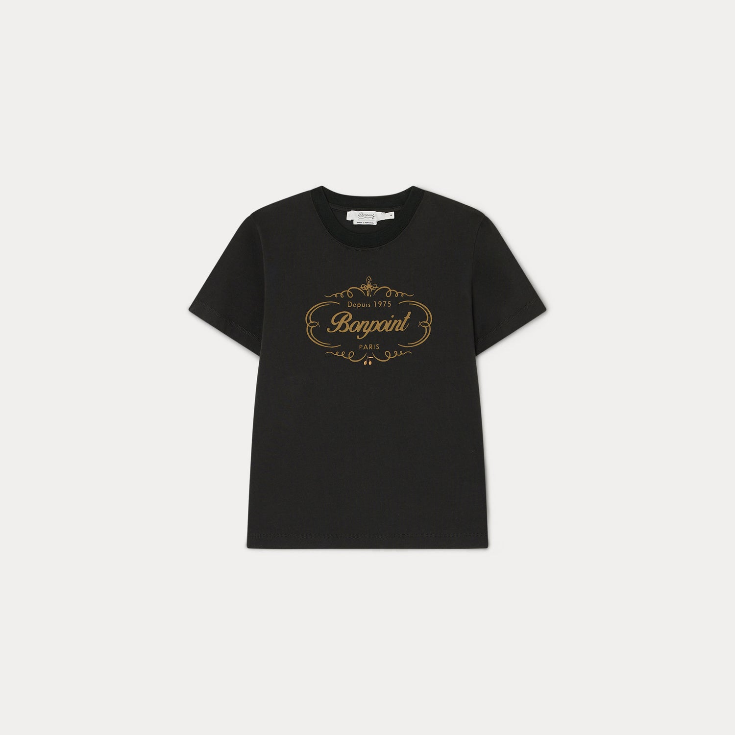 Boys Black Logo Cotton T-Shirt