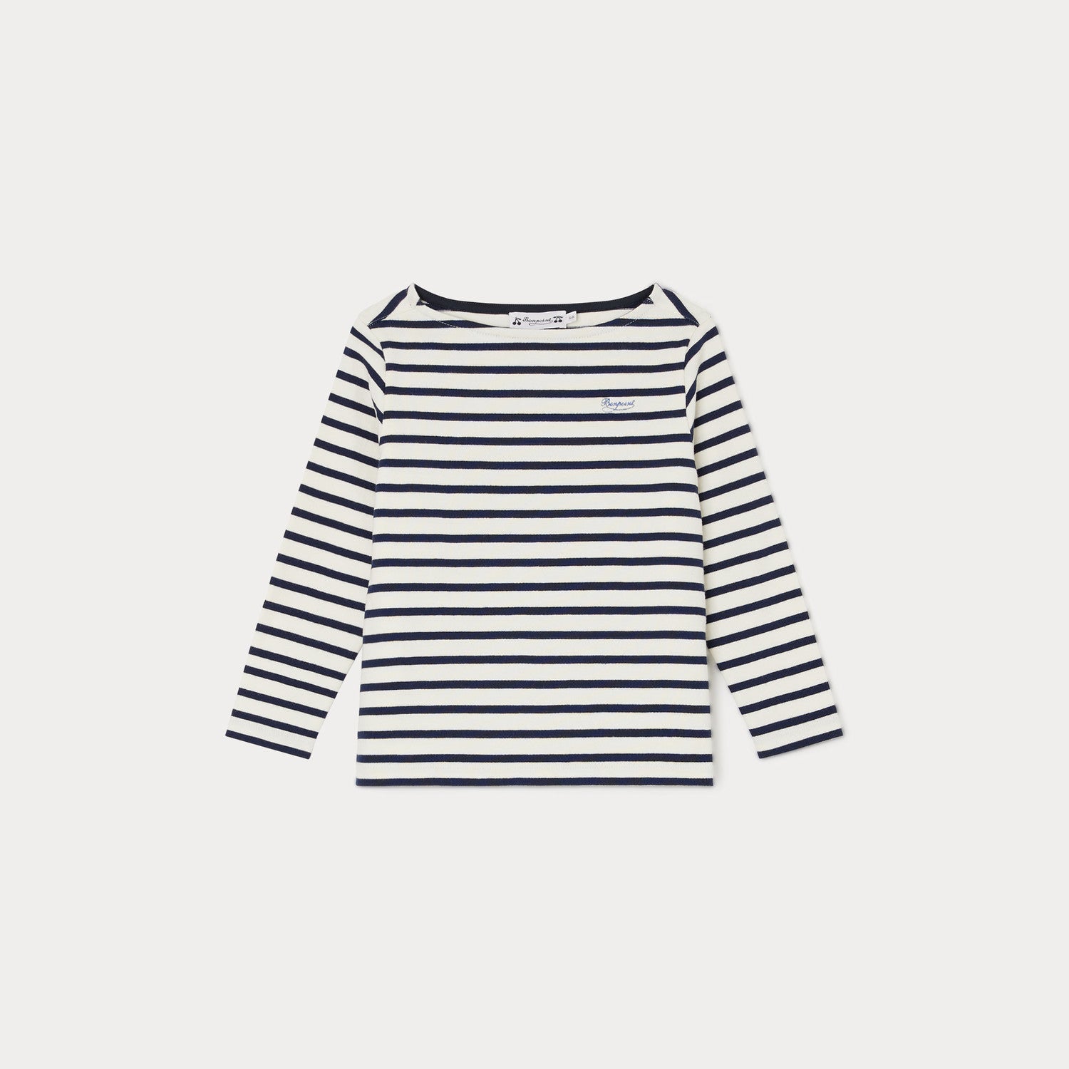 Boys Navy Stripes Cotton T-Shirt