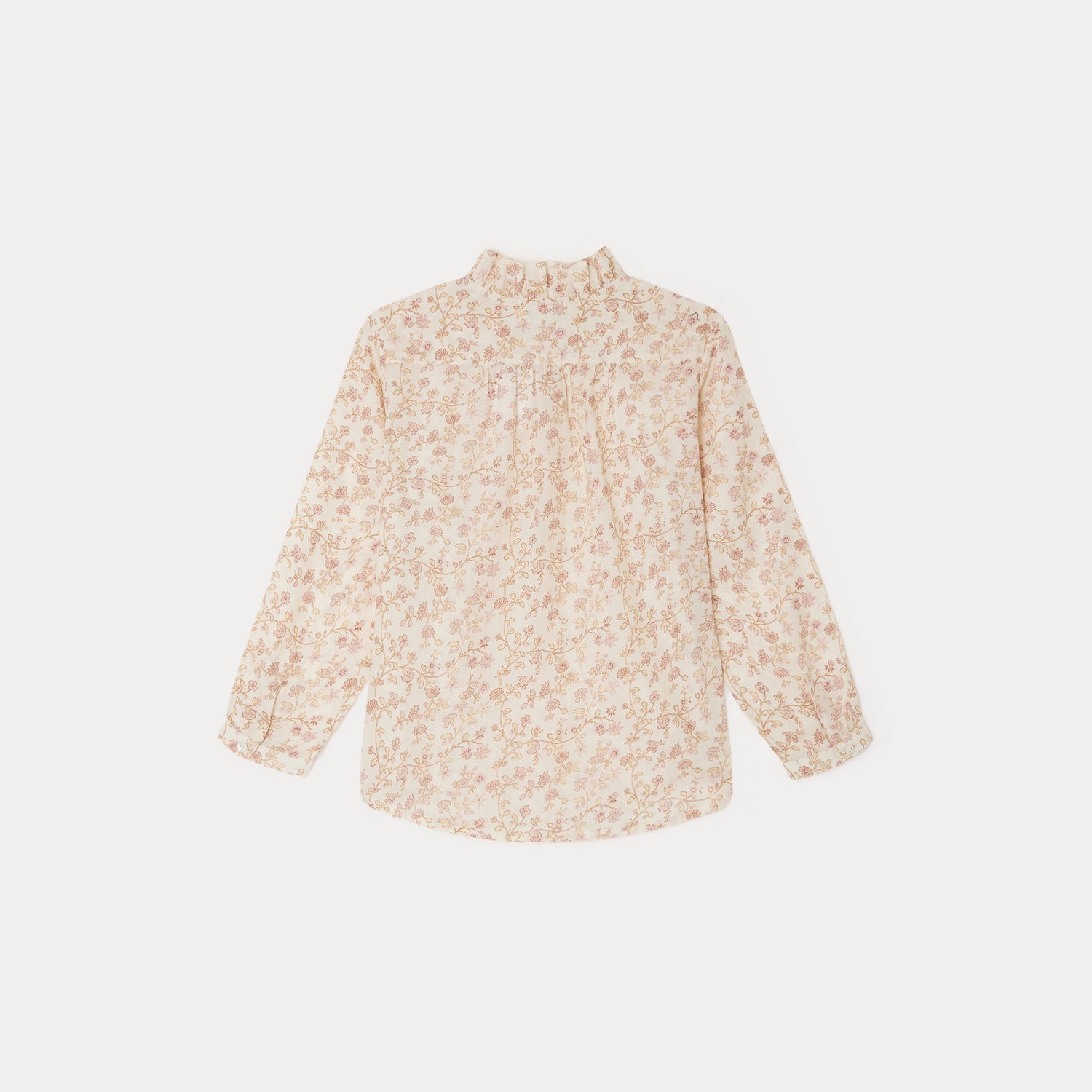 Girls Pink Floral Cotton Shirt