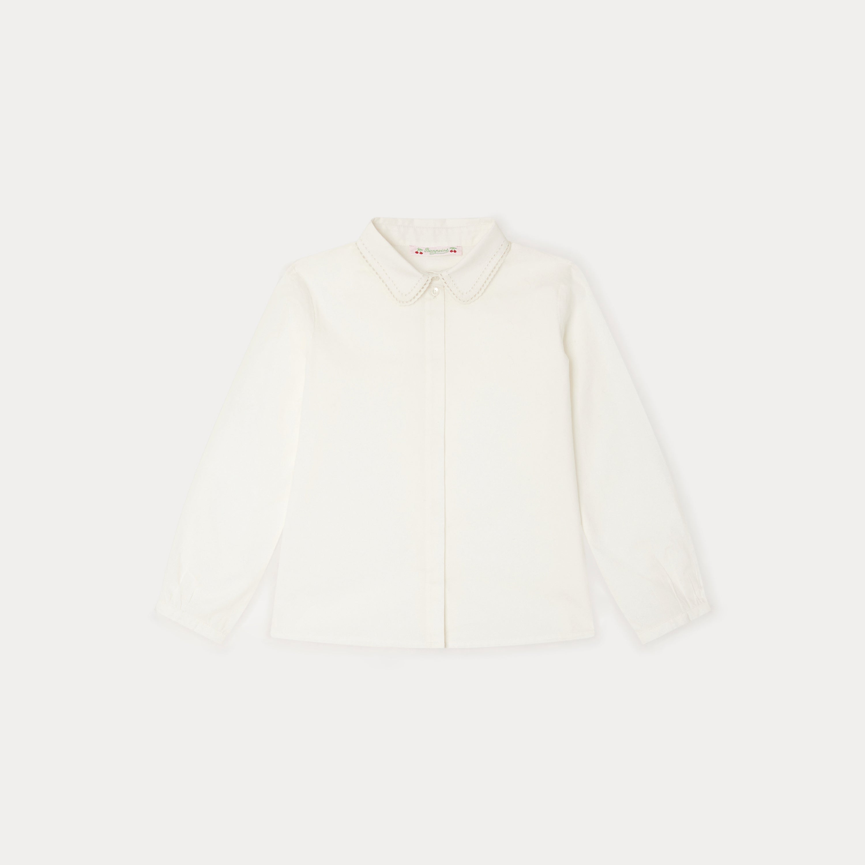 Girls White Cotton Shirt