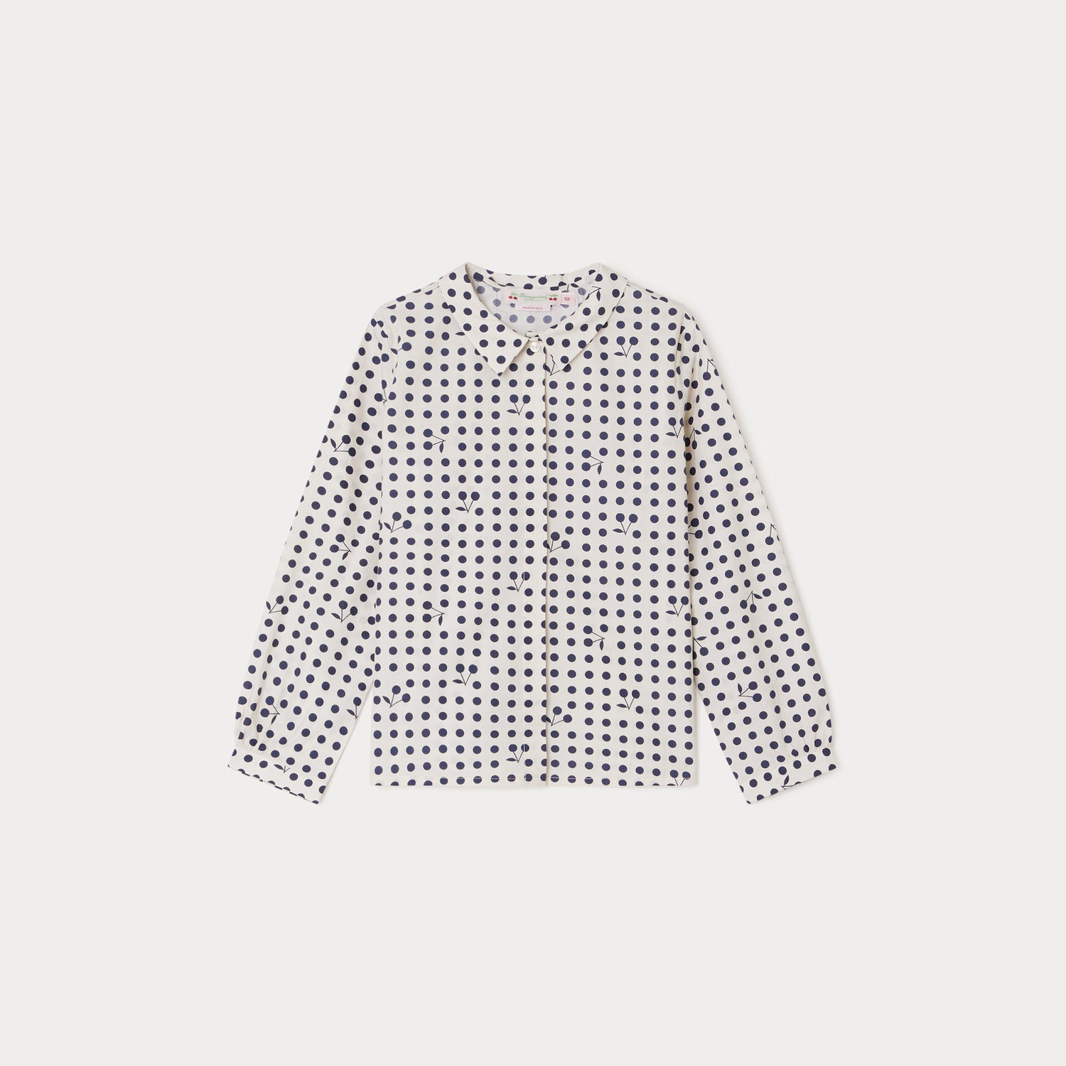 Girls White Logo Cotton Shirt