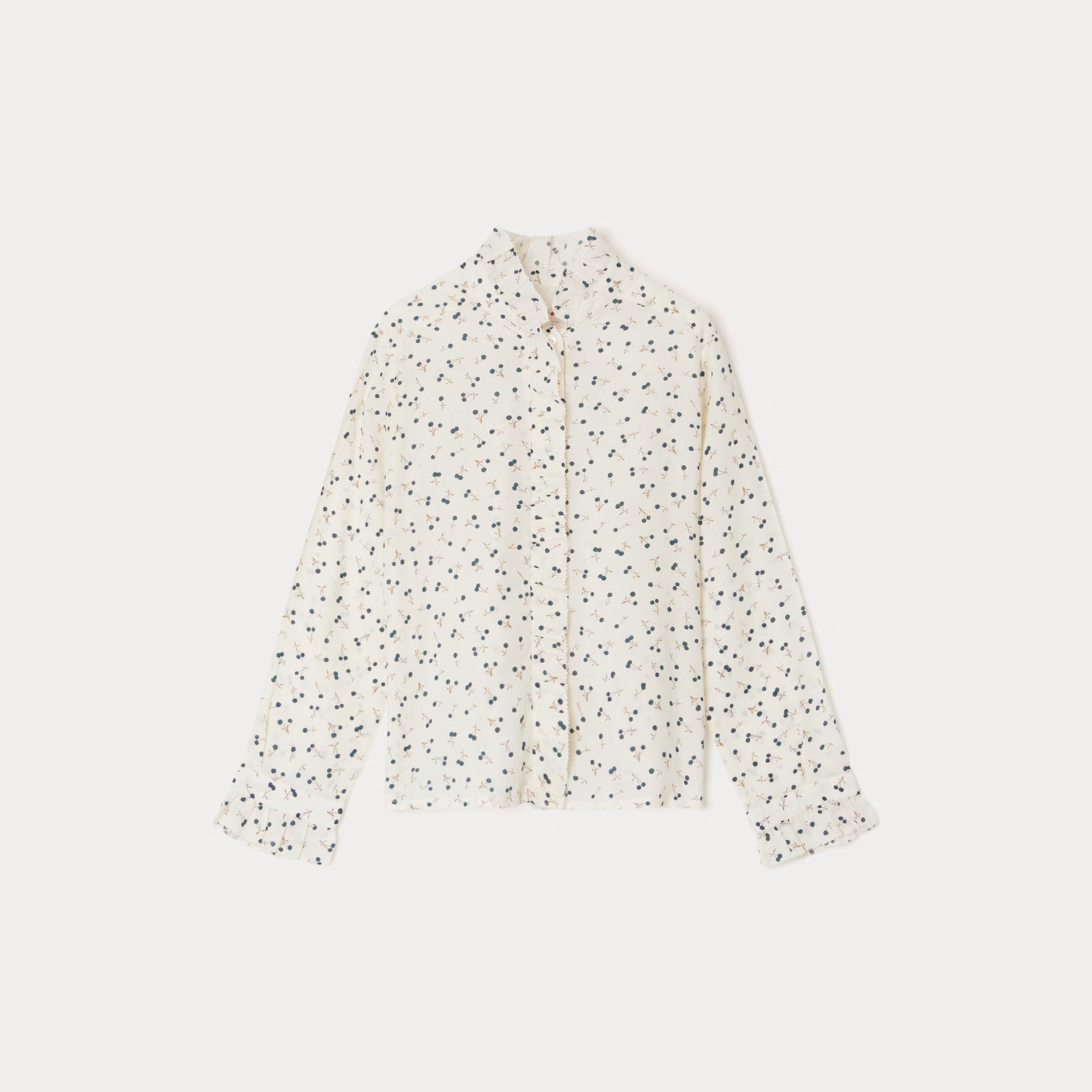 Girls White Logo Cotton Shirt