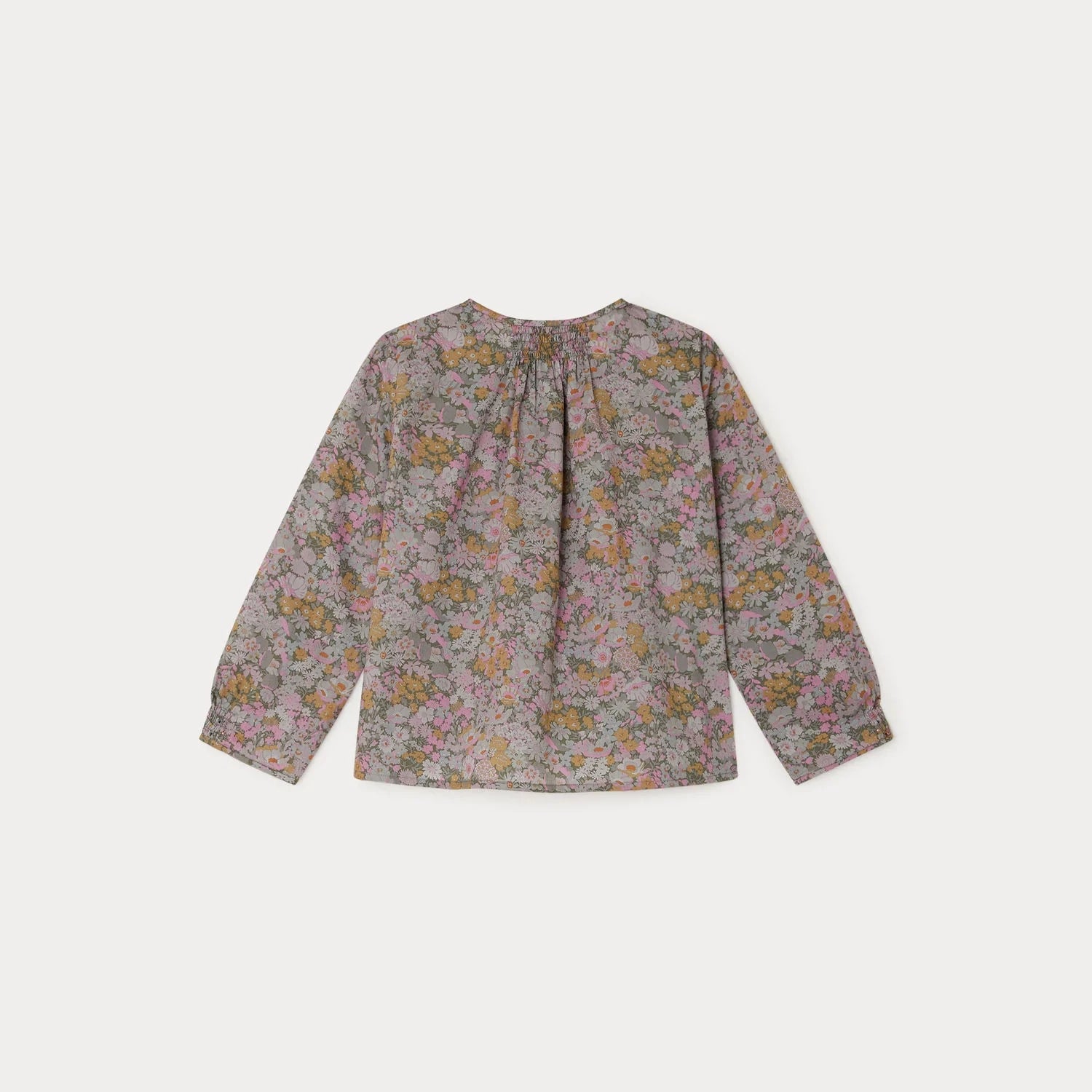 Girls Multicolor Flowers Cotton Shirt