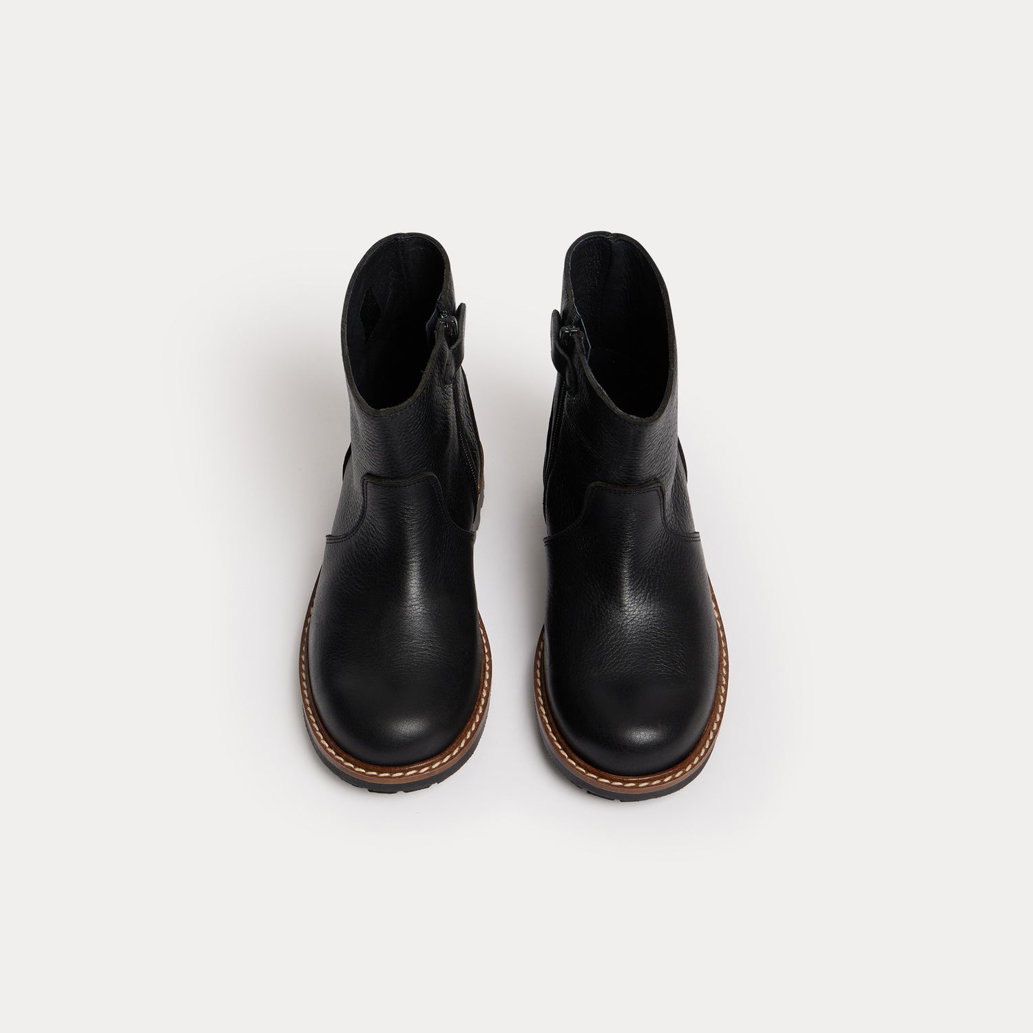 Boys & Girls Black Calf Short Boots