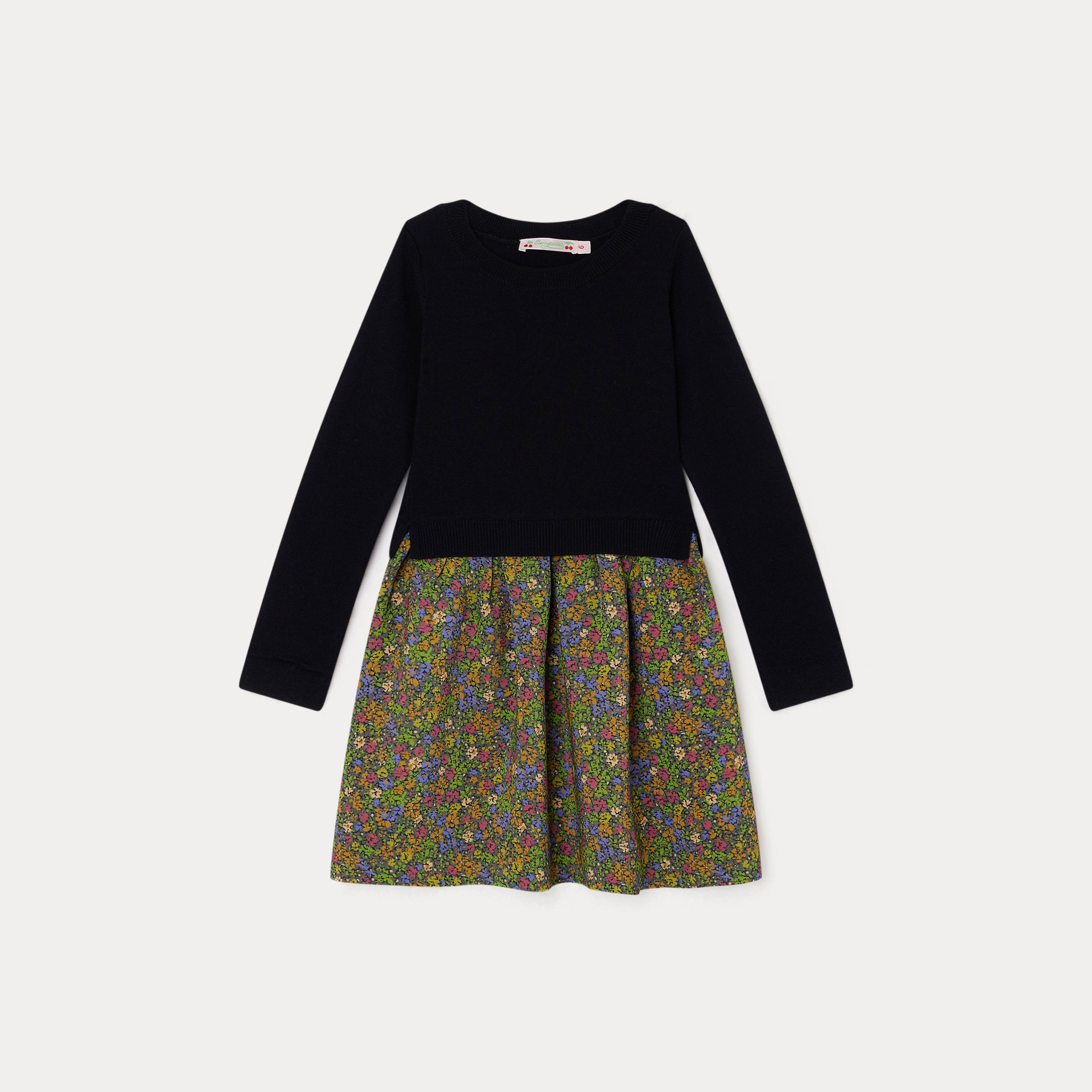 Girls Navy Wool Dress