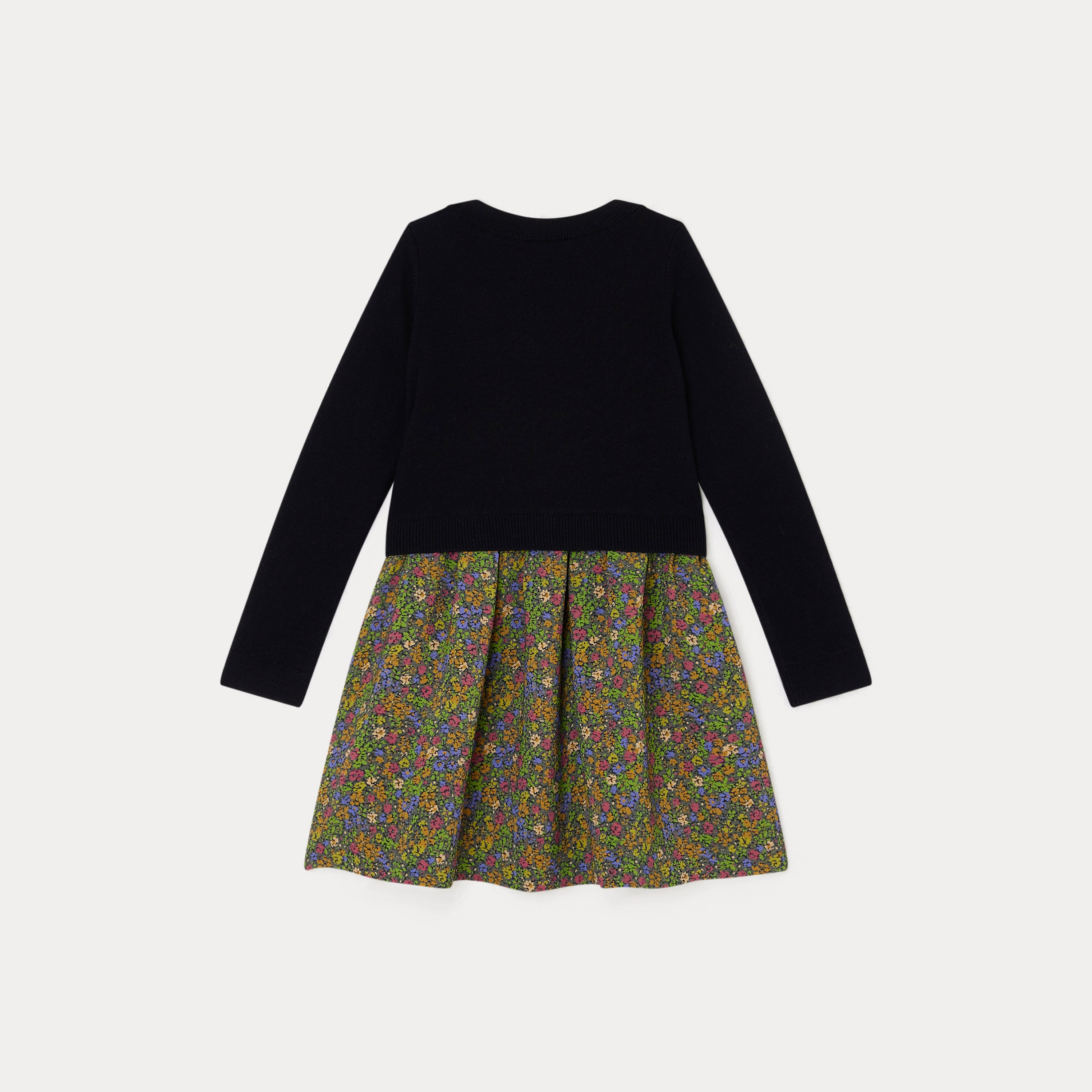 Girls Navy Wool Dress