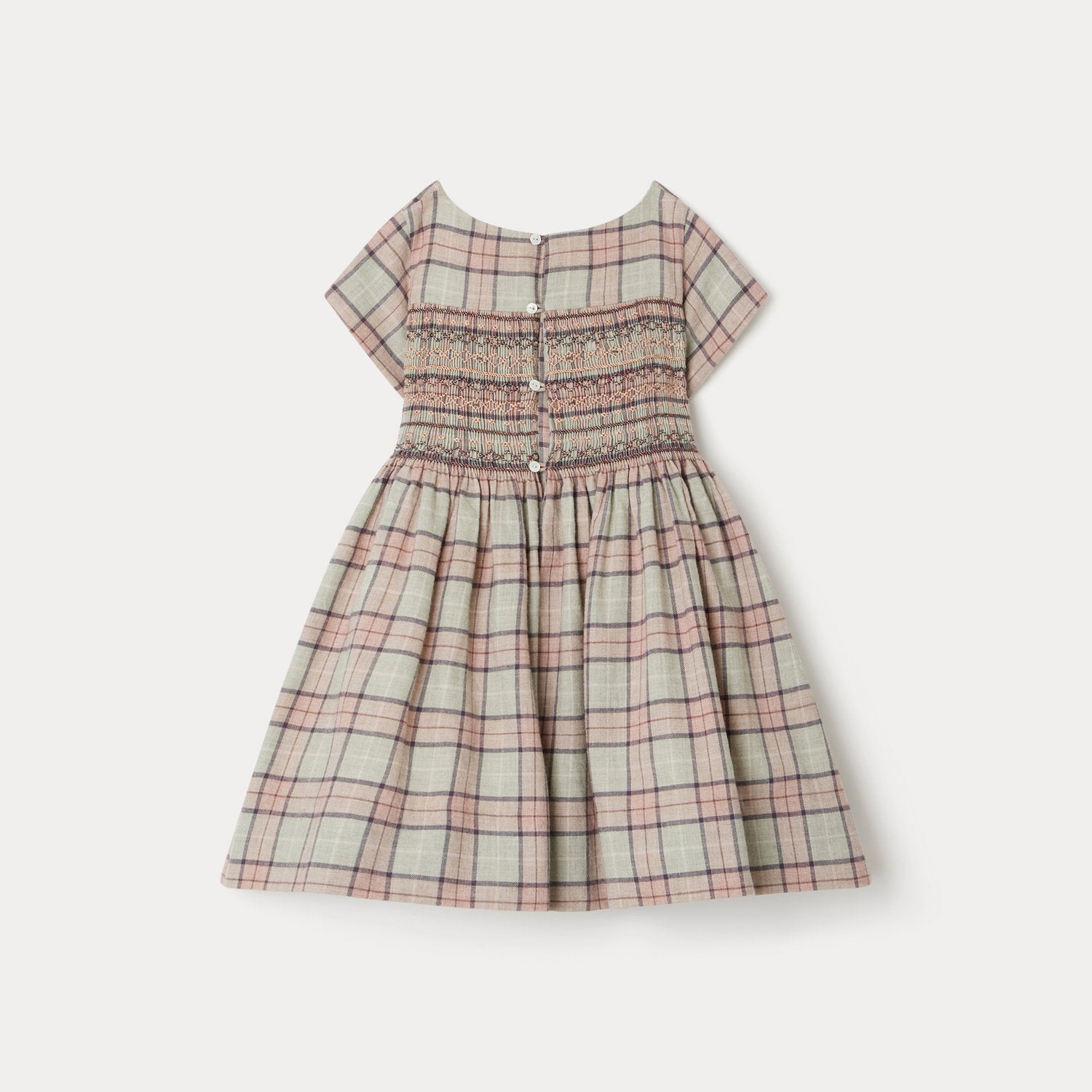 Girls Multicolor Check Dress