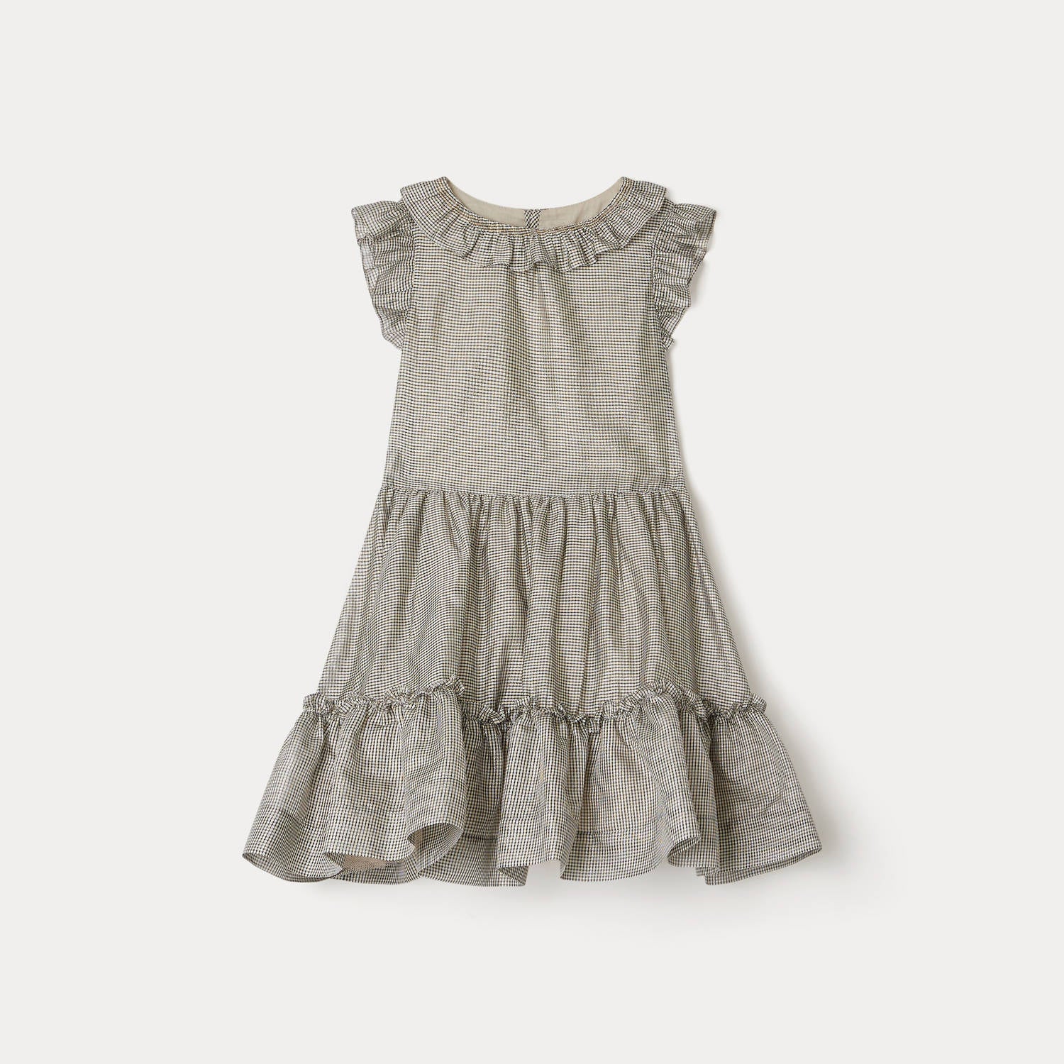 Girls Silver Check Dress