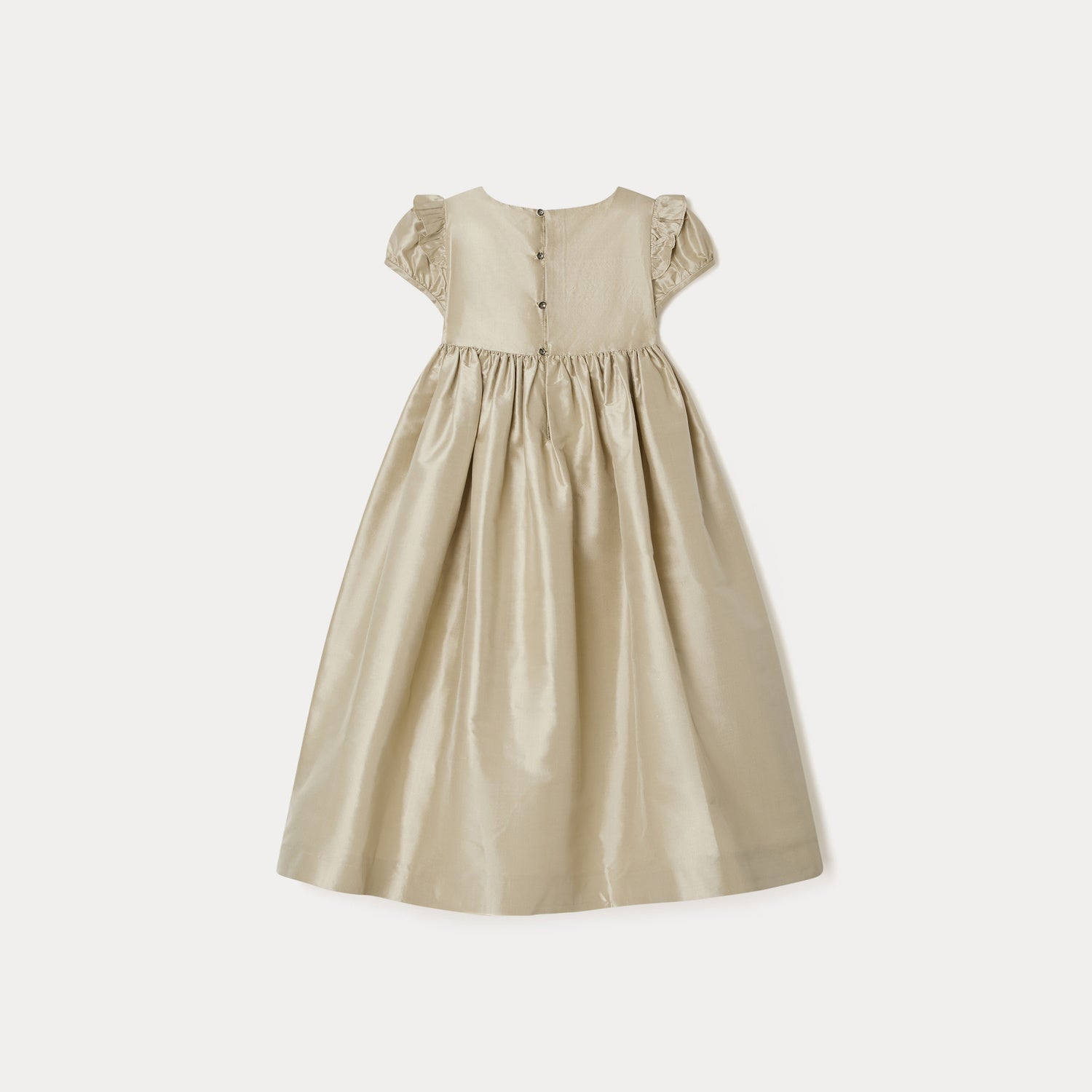 Girls Champagne Silk Dress