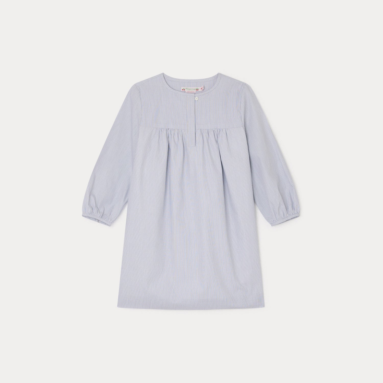 Girls Blue Stripes Cotton Dress