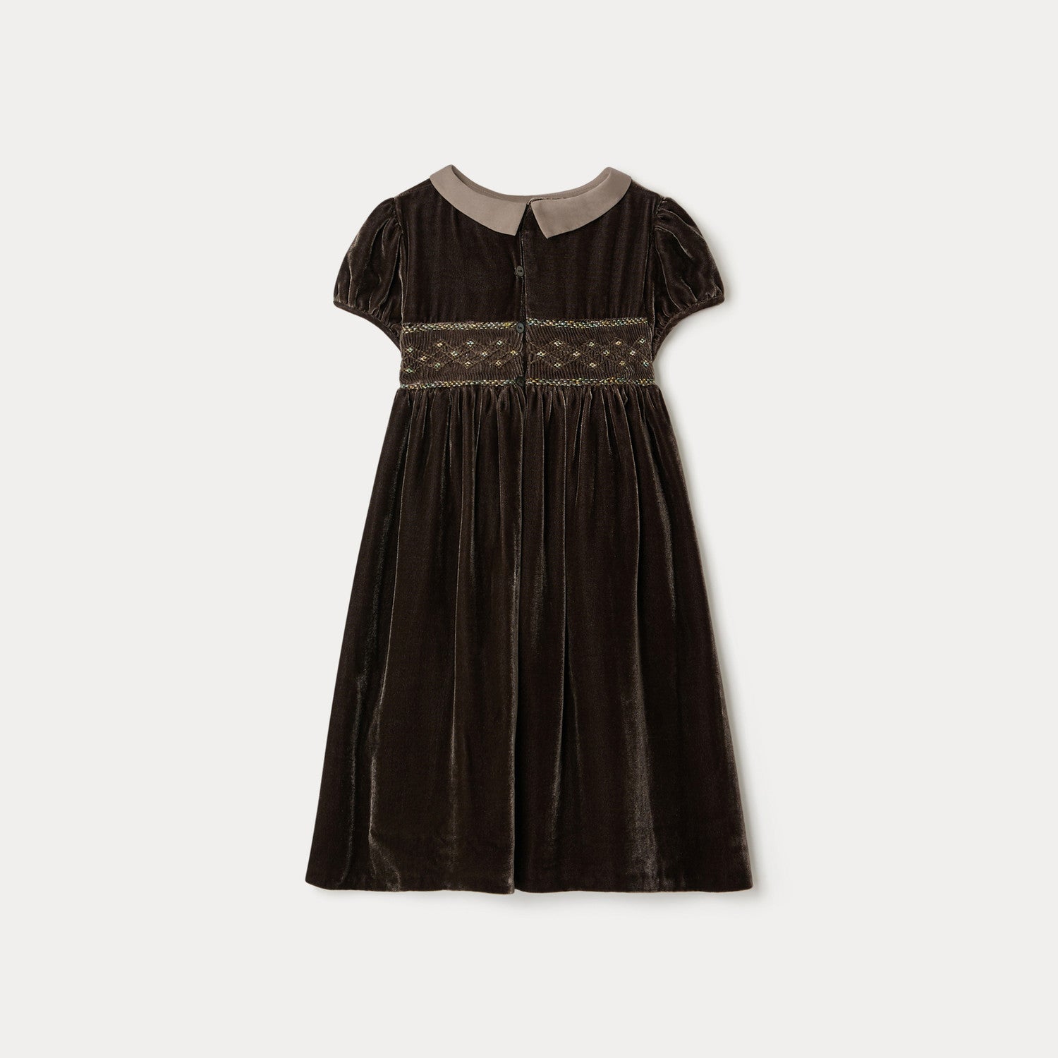 Girls Brown Velvet Dress