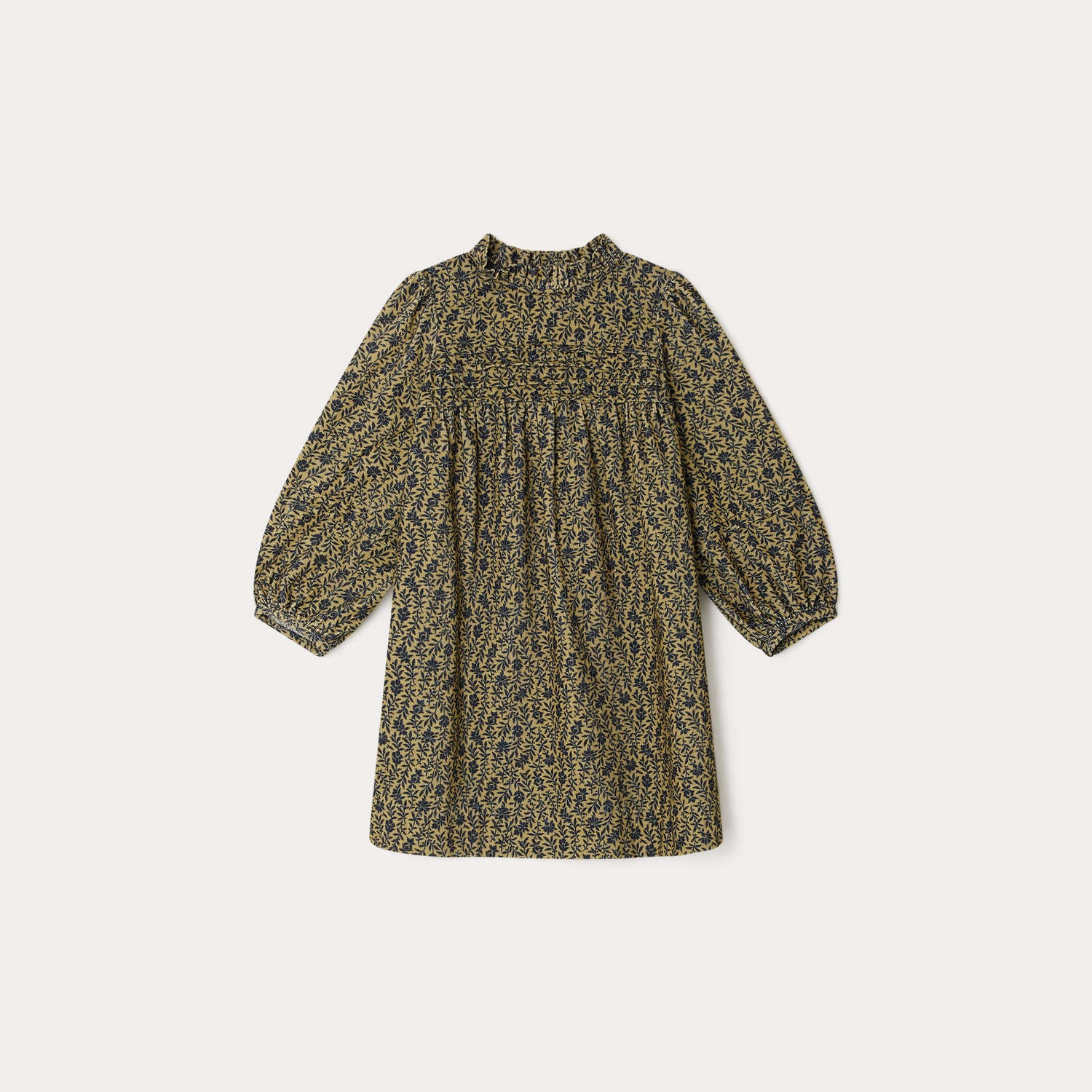 Girls Yellow Printed Cotton Dress