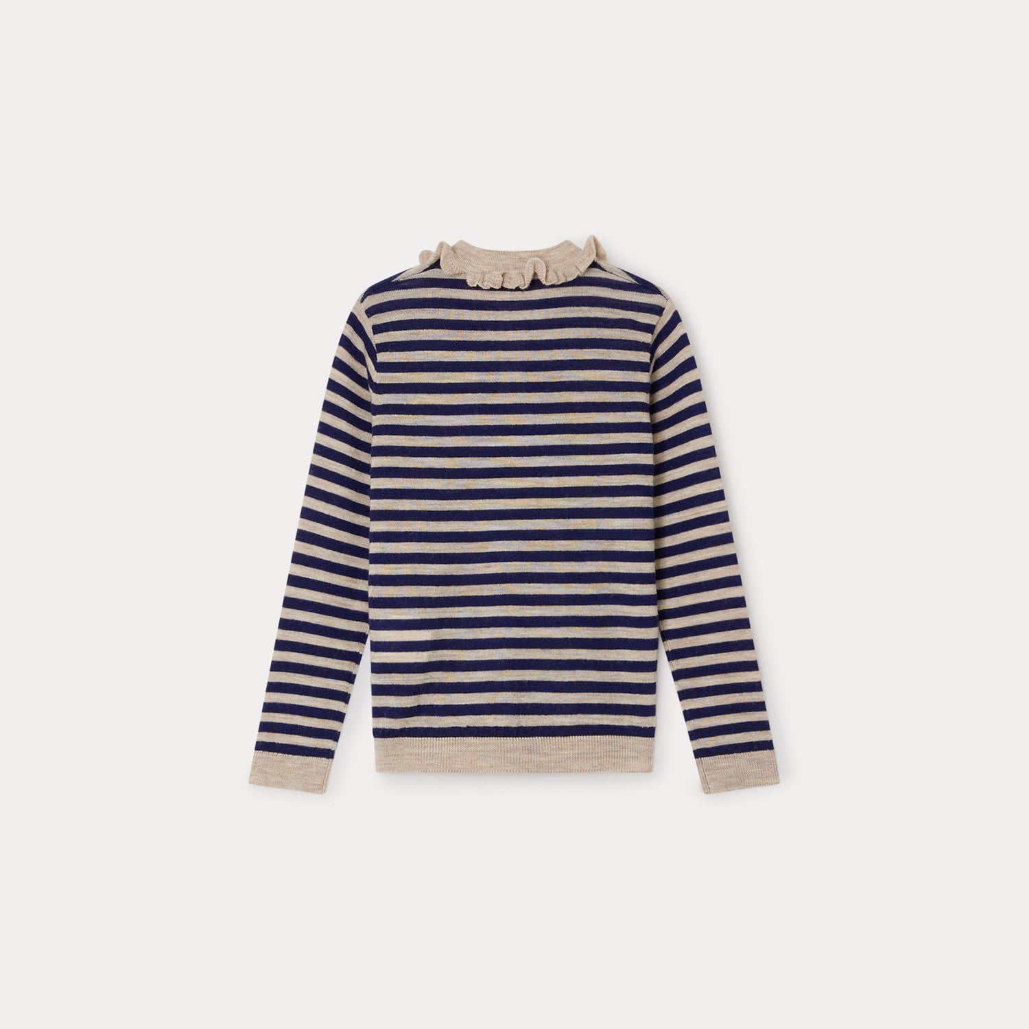 Girls Blue Stripes Wool Sweater