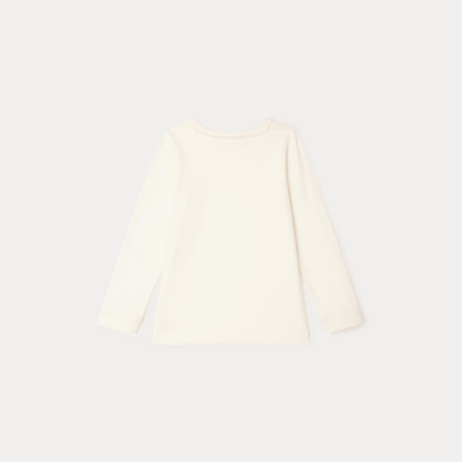 Girls White Cotton T-Shirt