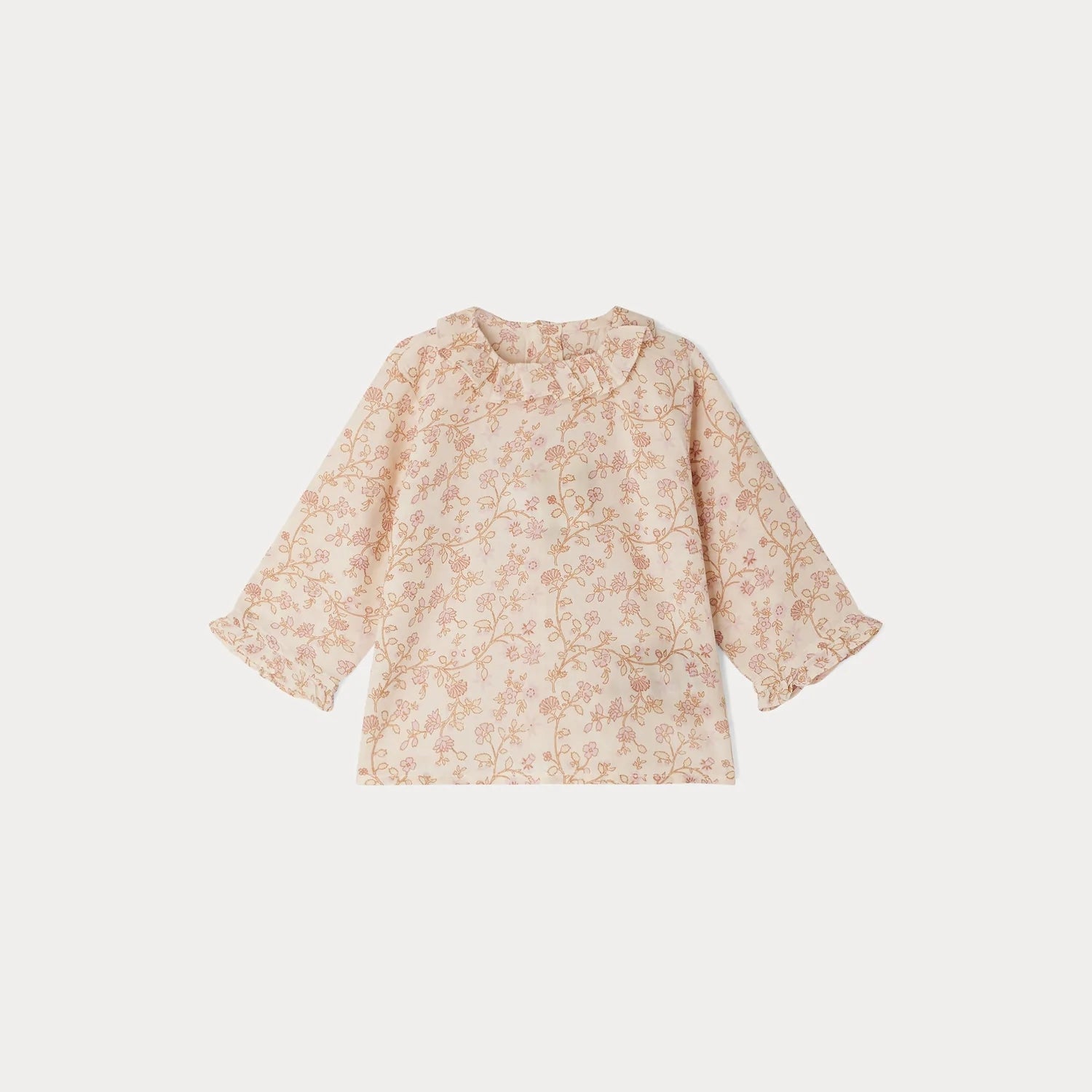 Baby Girls Pink Floral Cotton Shirt