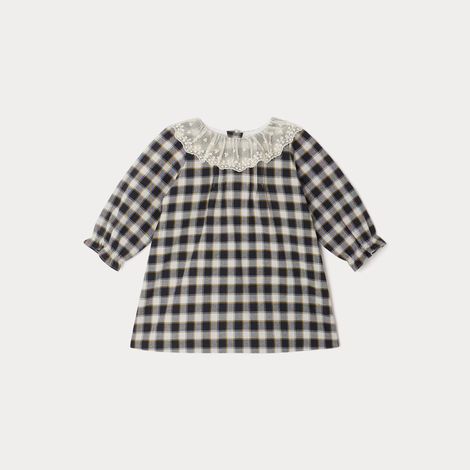 Baby Girls Black Check Dress
