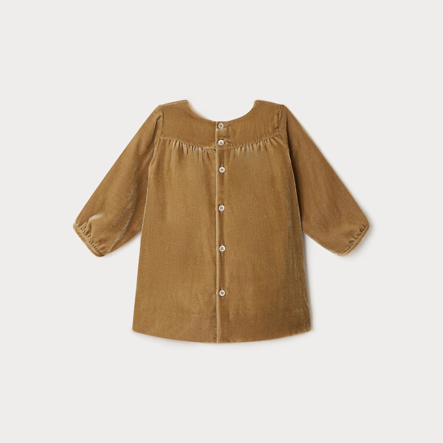 Baby Girls Beige Velvet Dress