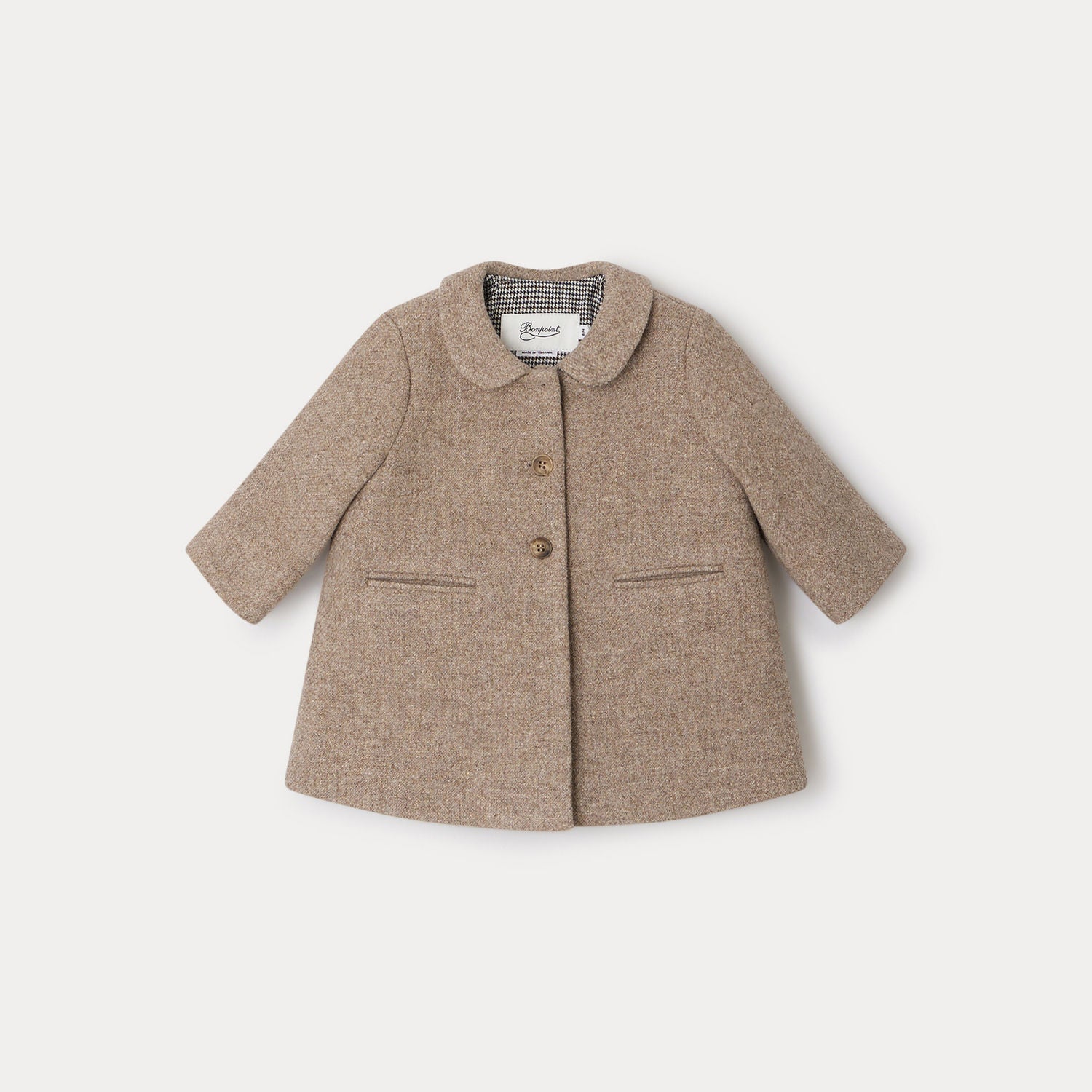 Baby Boys & Girls Beige Wool Coat