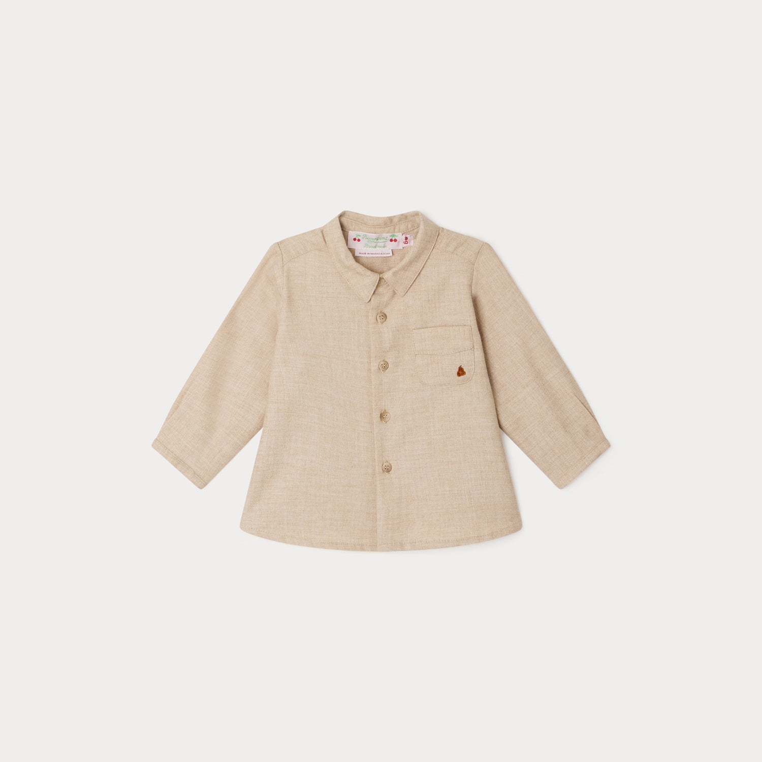 Baby Boys & Girls Beige Cotton Shirt