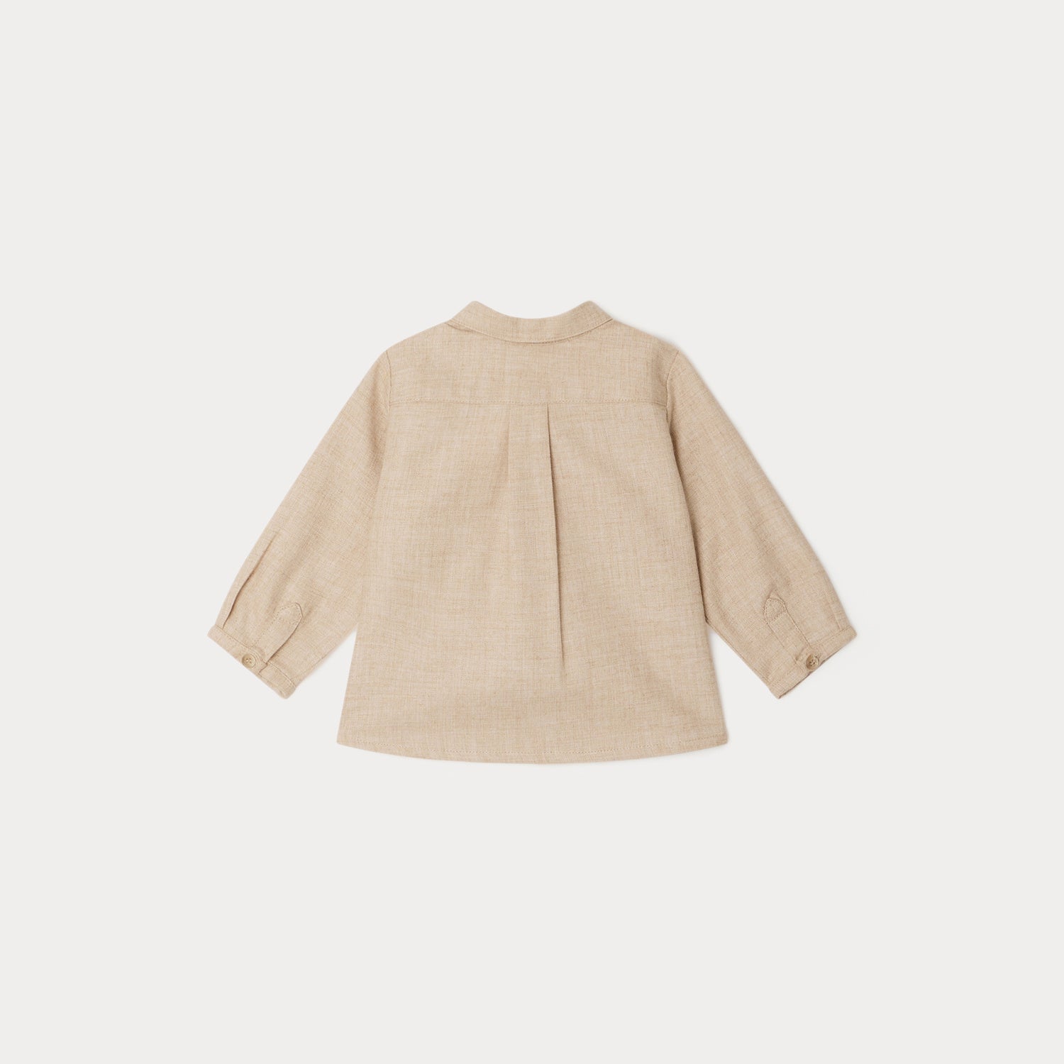 Baby Boys & Girls Beige Cotton Shirt