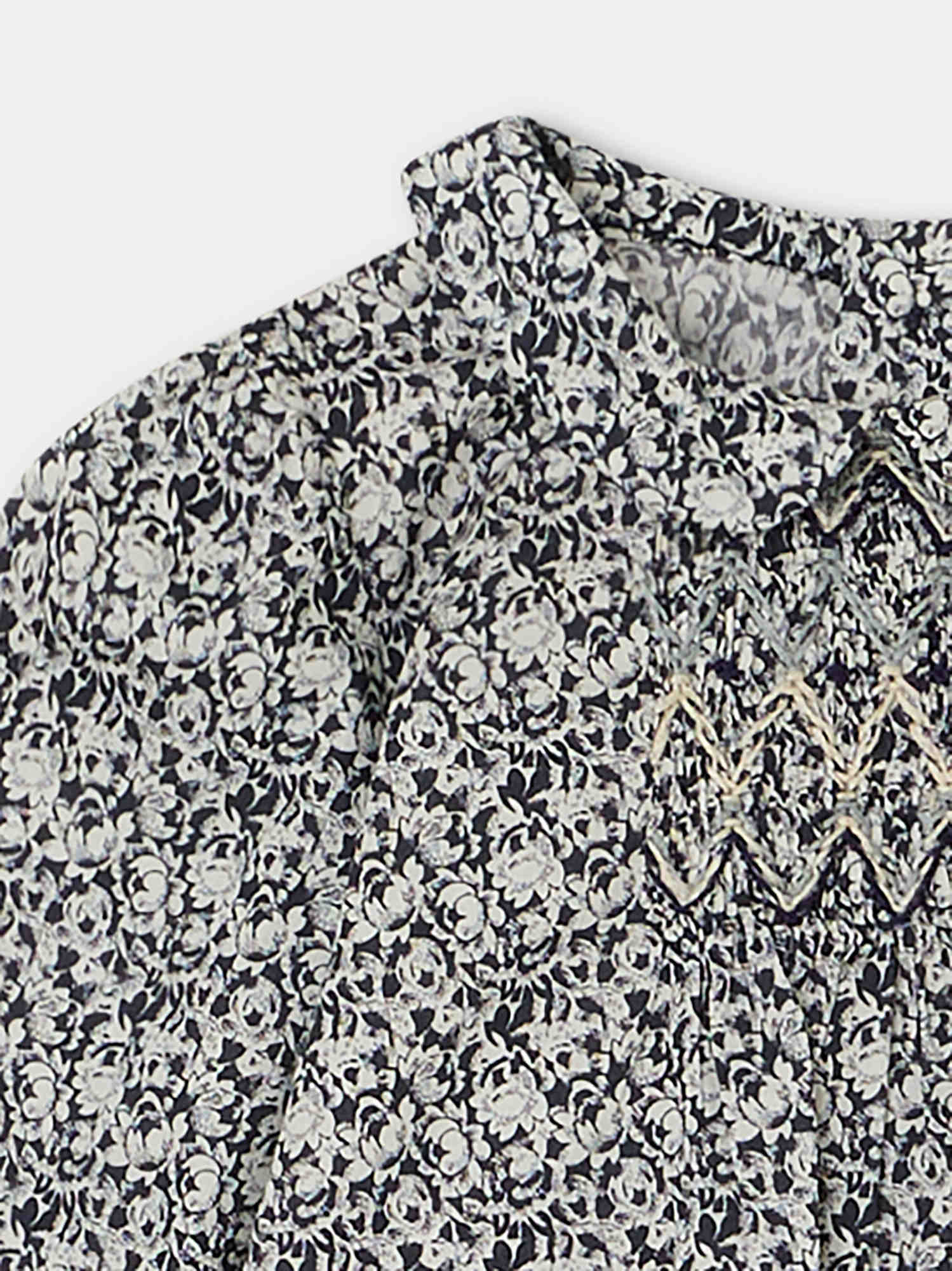 Baby Girls Navy Floral Cotton Top