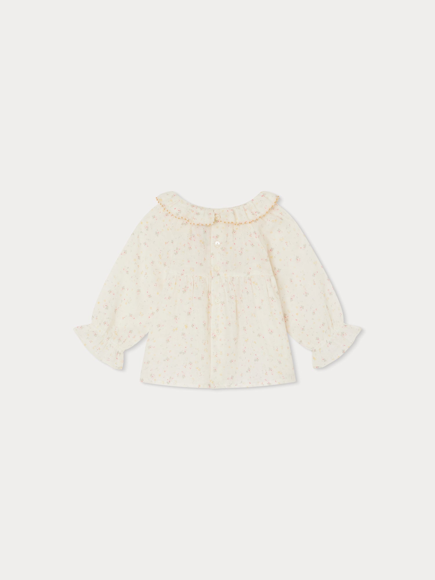 Baby Girls Beige Floral Cotton Top