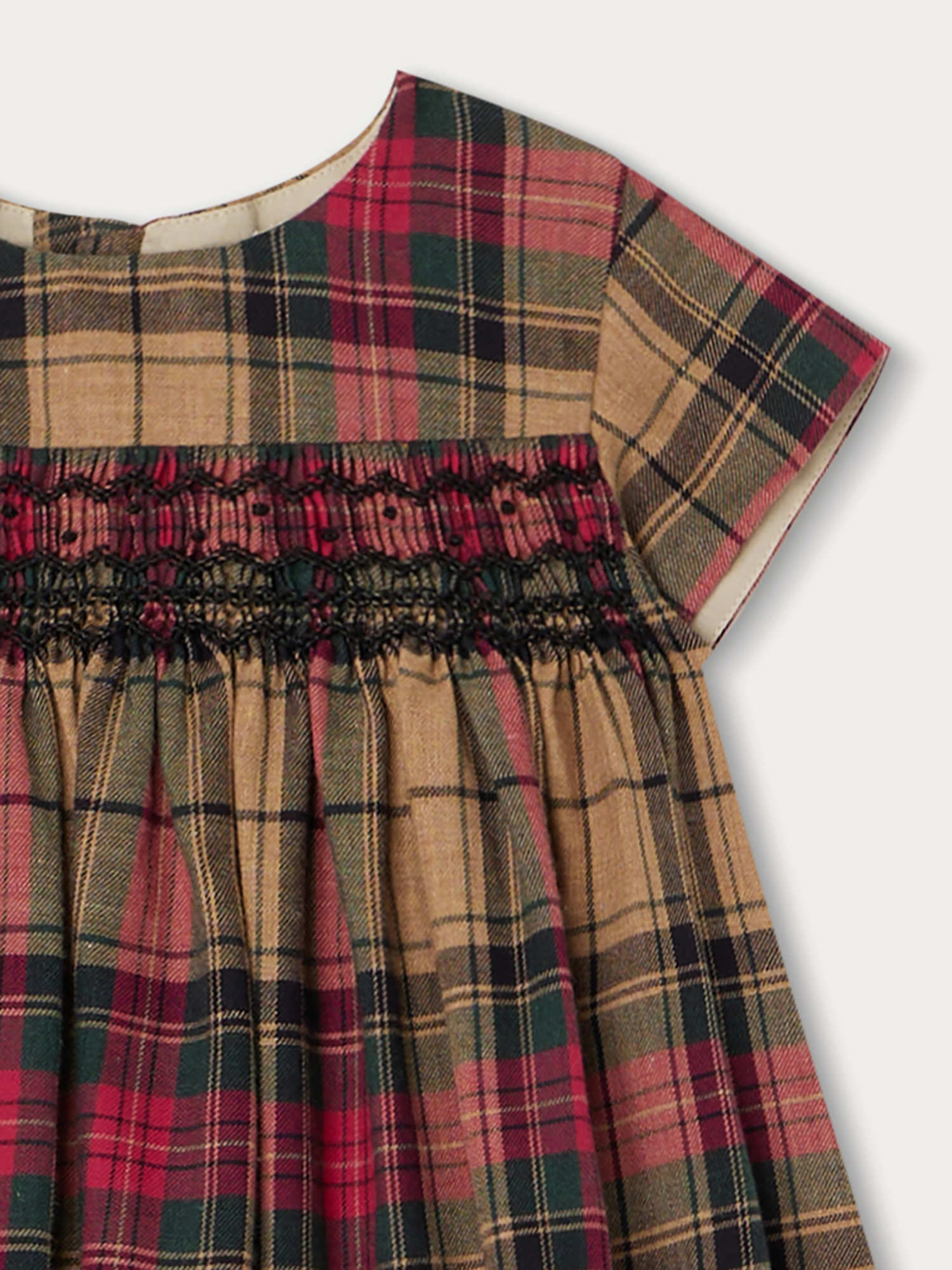 Baby Girls Camel Check Cotton Dress Set