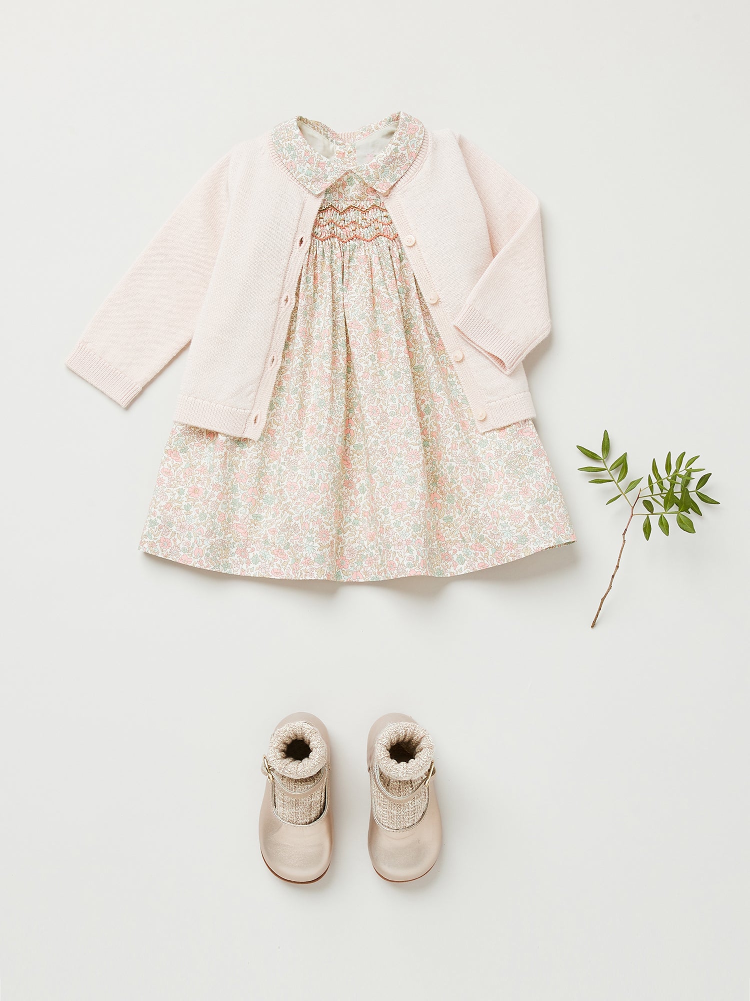 Baby Girls Pink Floral Cotton Dress
