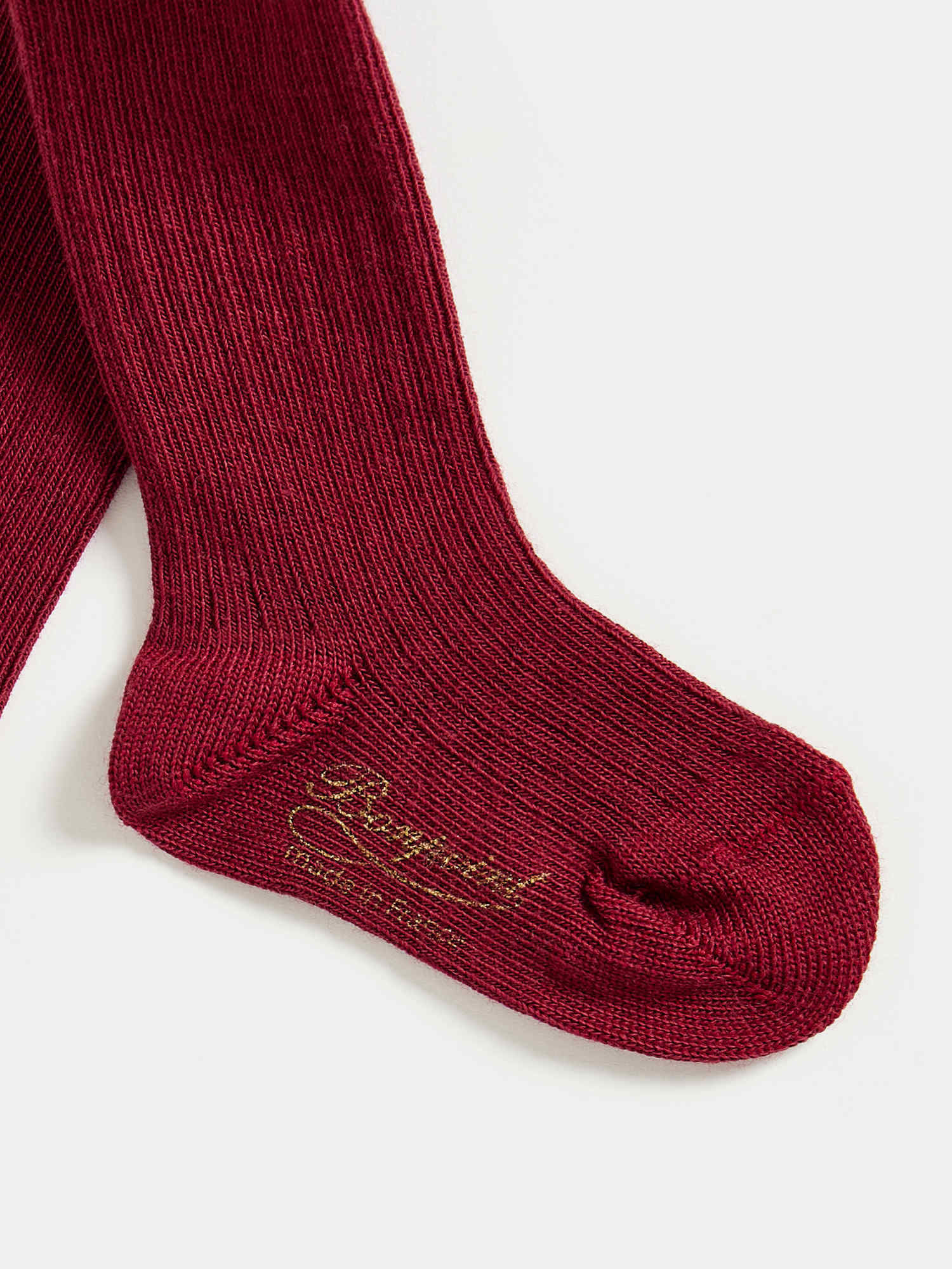 Baby Girls Wine Red Cotton Tights
