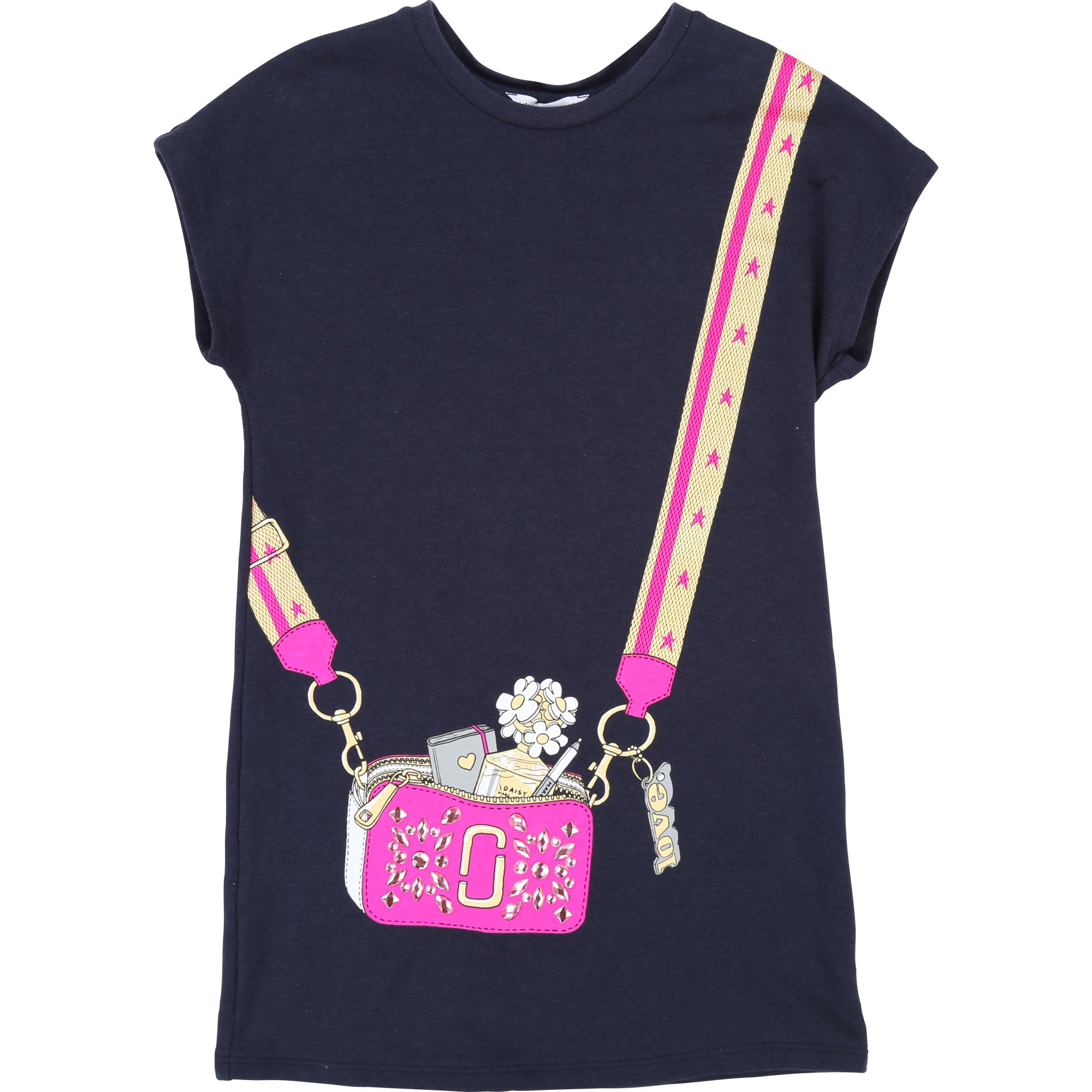 Girls Blue Printed Cotton Dress