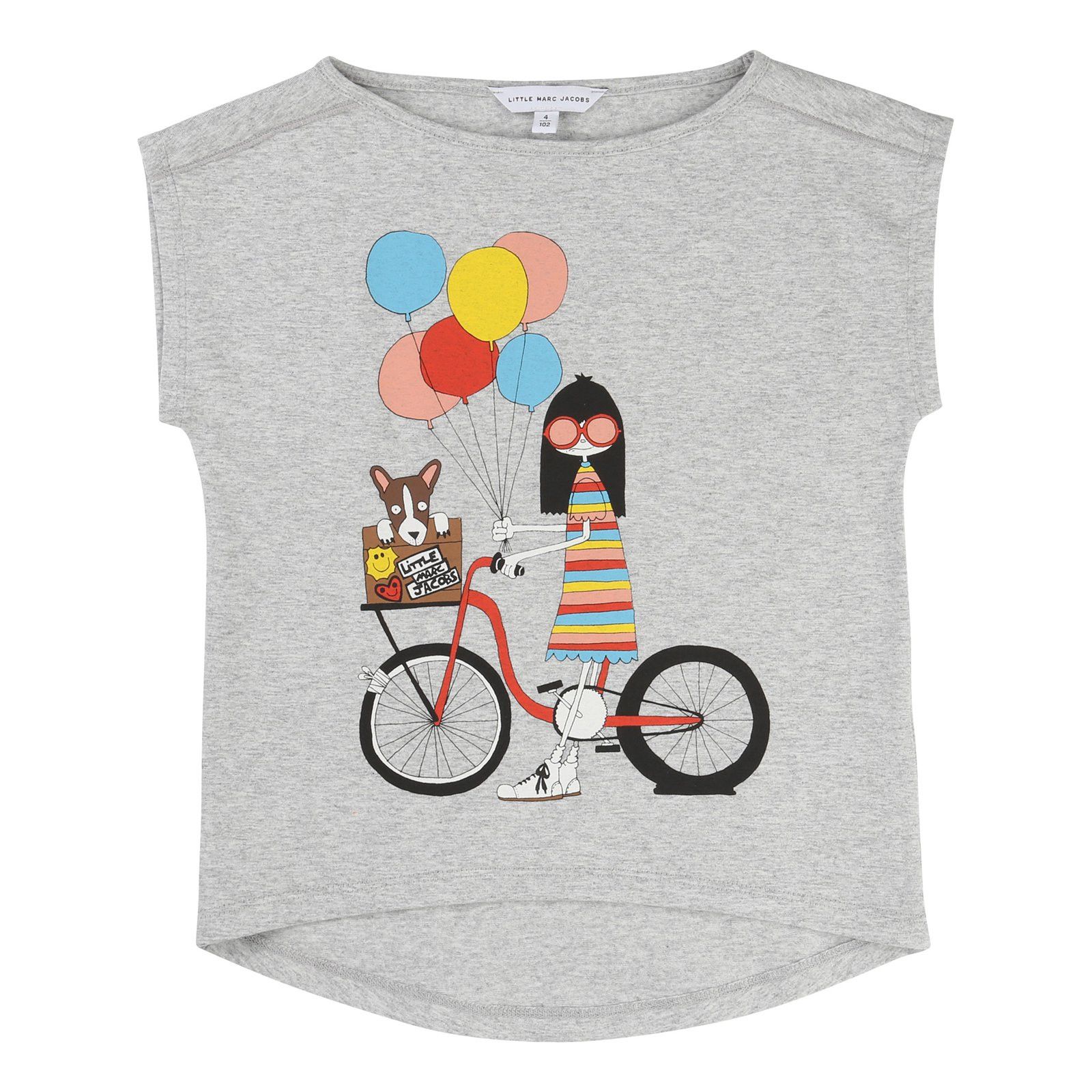 Girls Grey 'Mrs Marc' Printed Jersey T-Shirt - CÉMAROSE | Children's Fashion Store