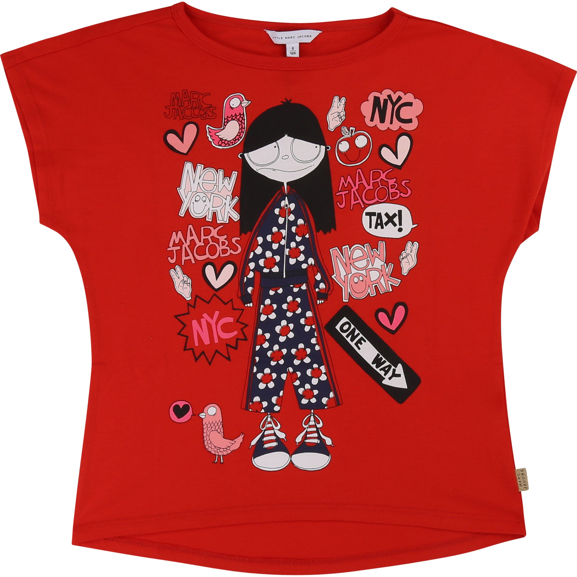 Girls Red Printed T-shirt