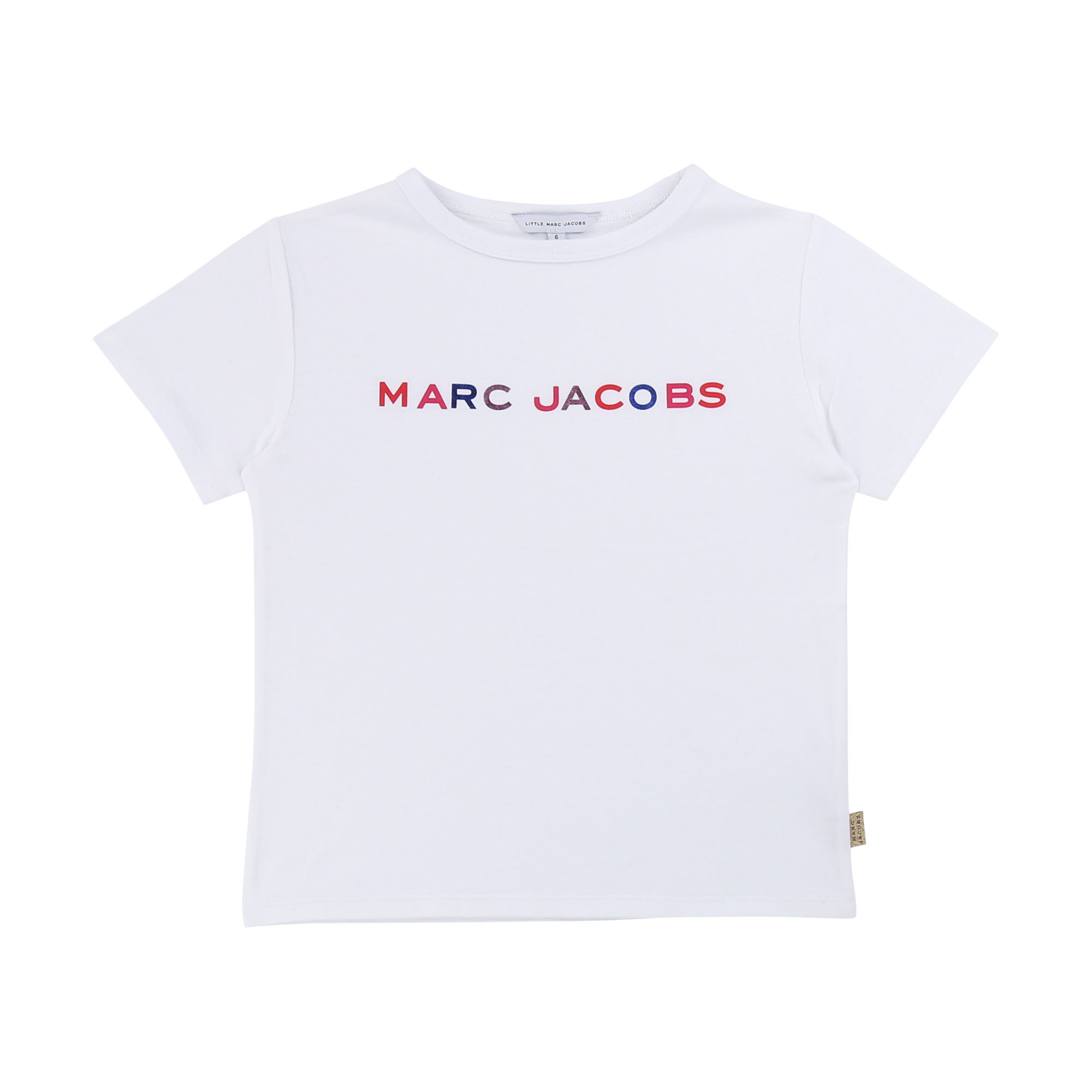 Girls White Logo Cotton T-shirt