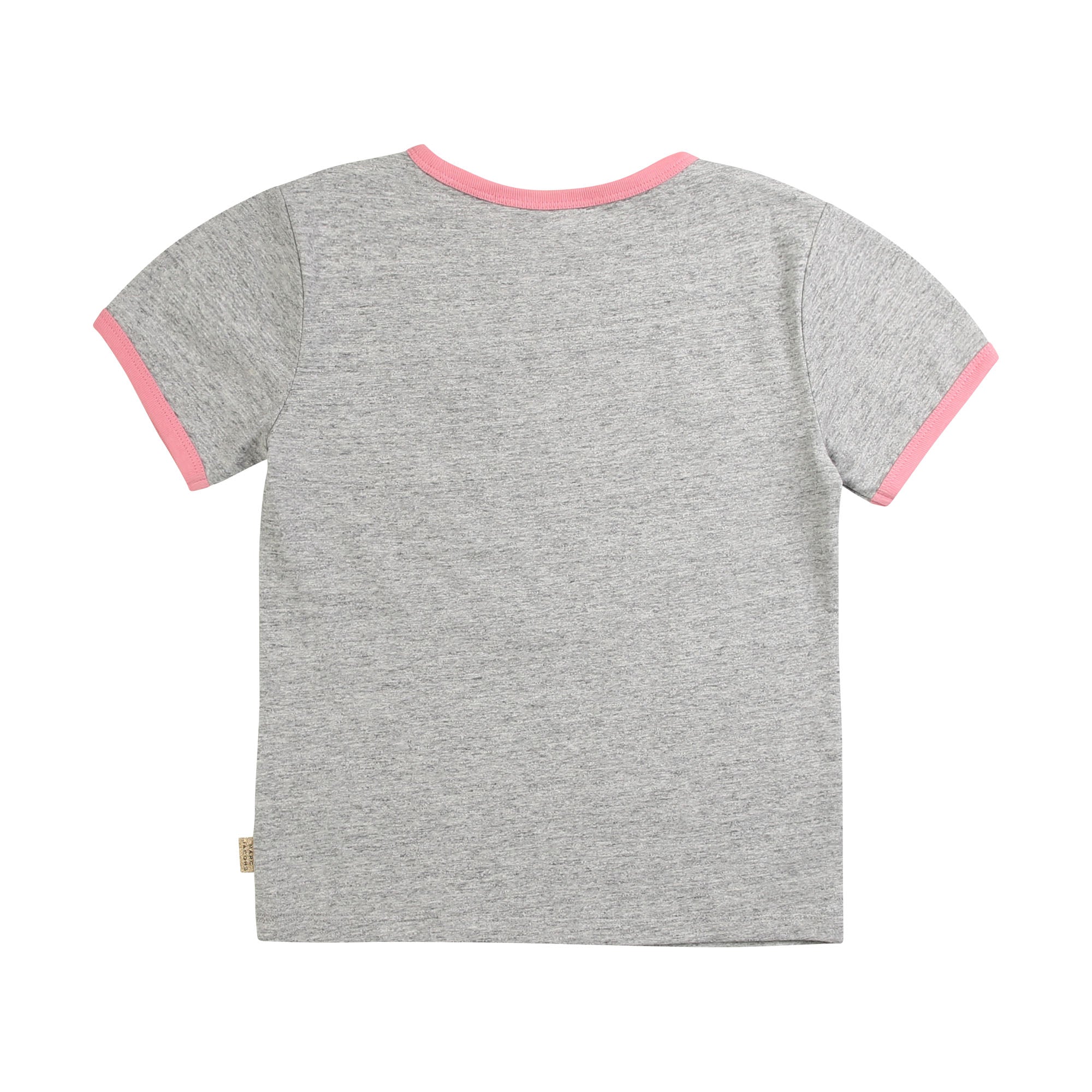Girls Grey Pattern Cotton T-shirt