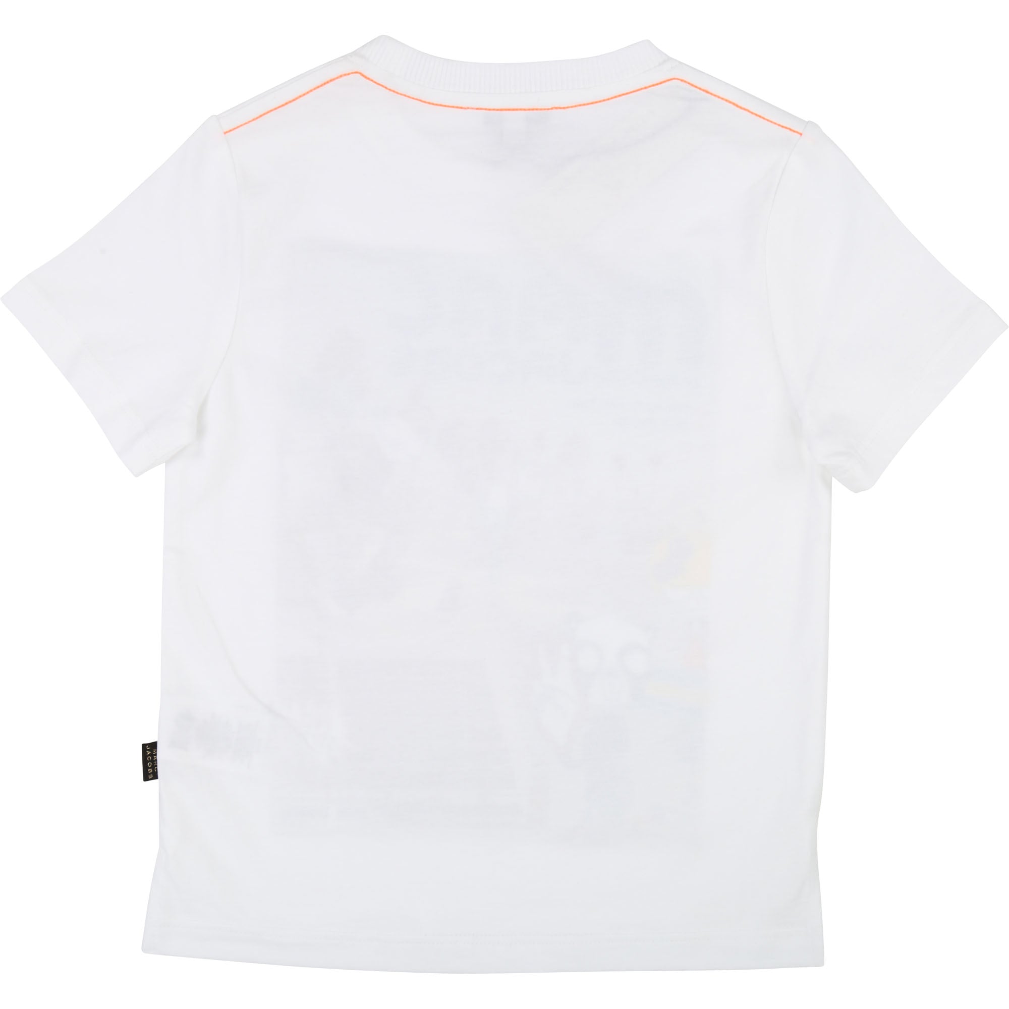 Boys White Printed Cotton T-shirt