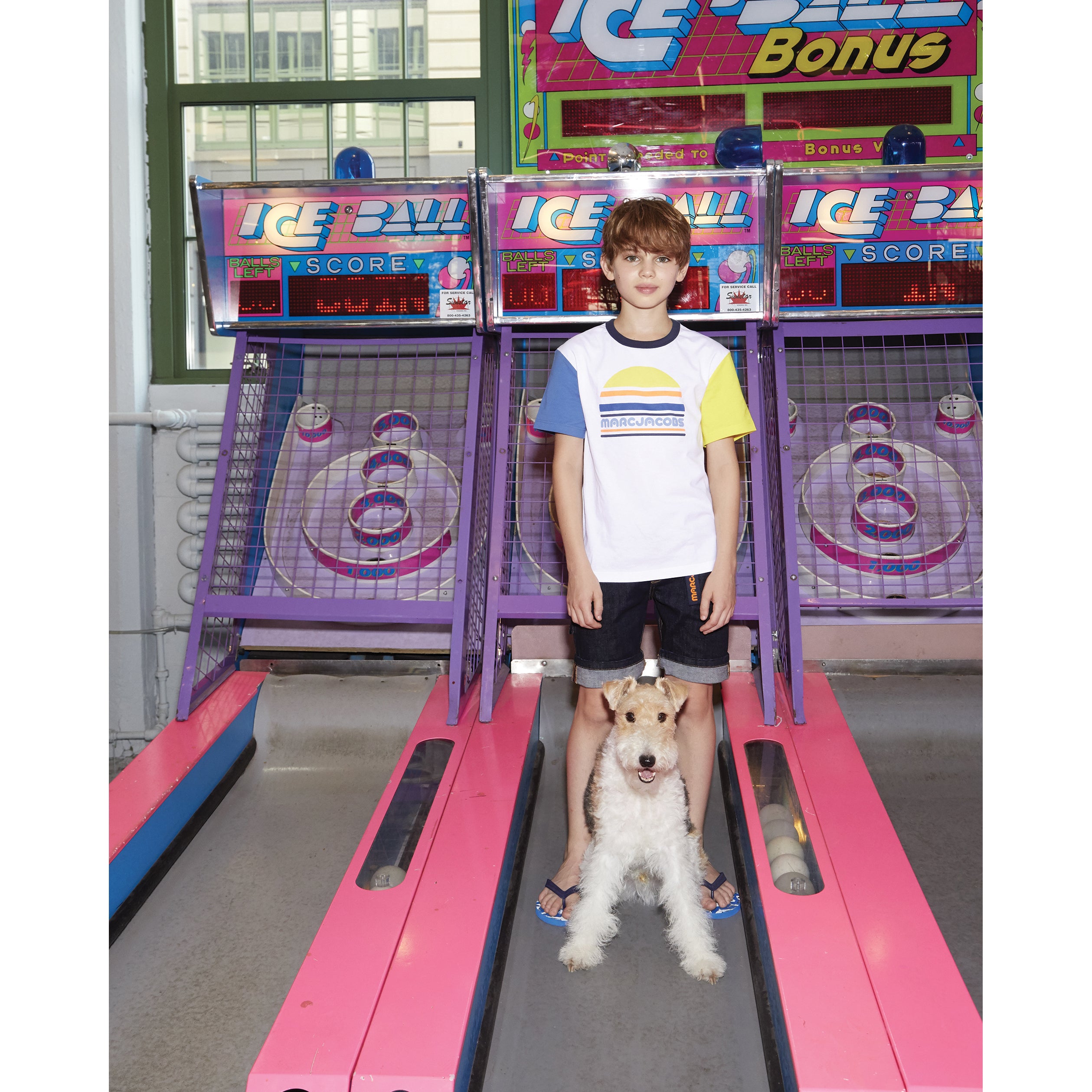 Boys White & Yellow Cotton T-shirt