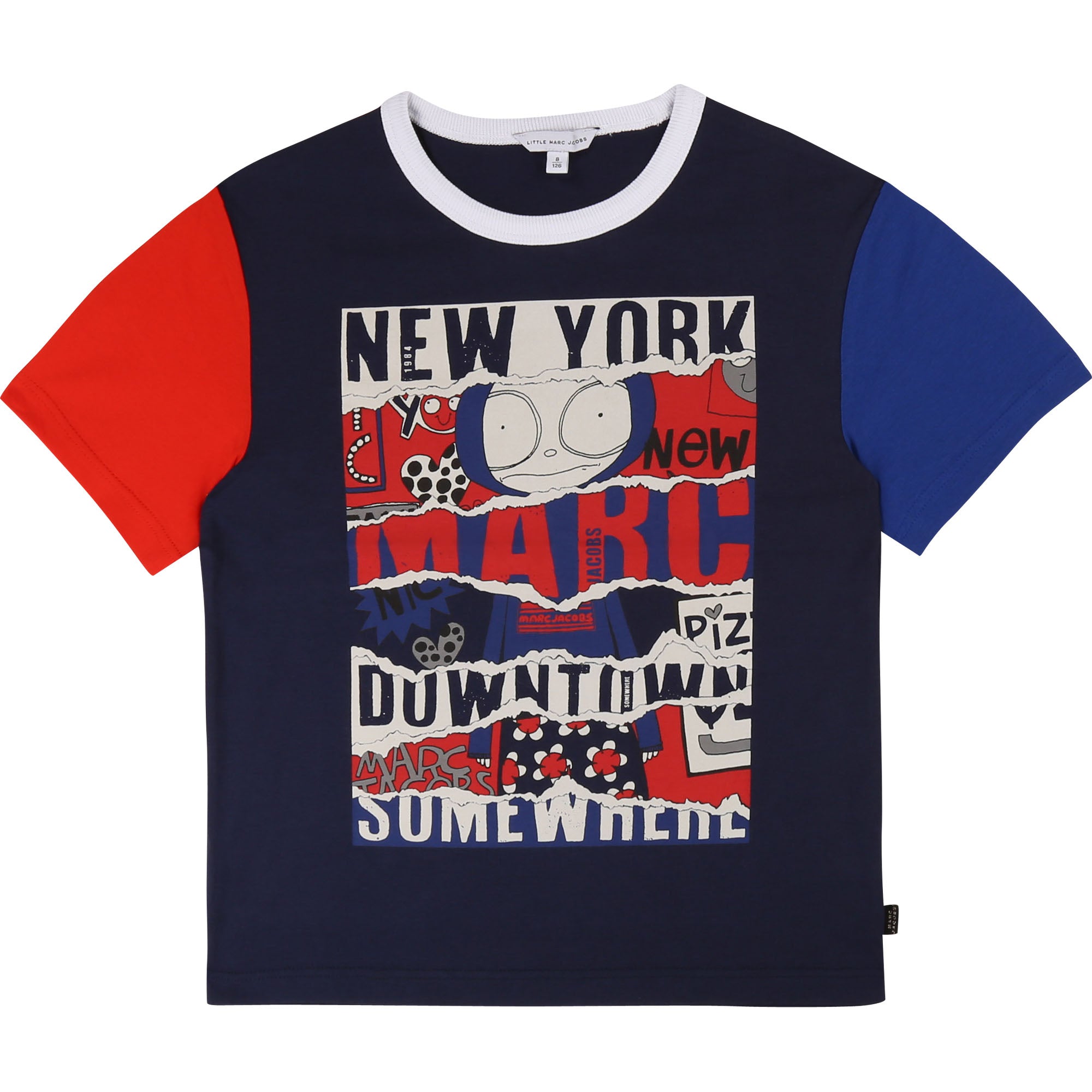 Boys Navy & Red Cotton T-shirt