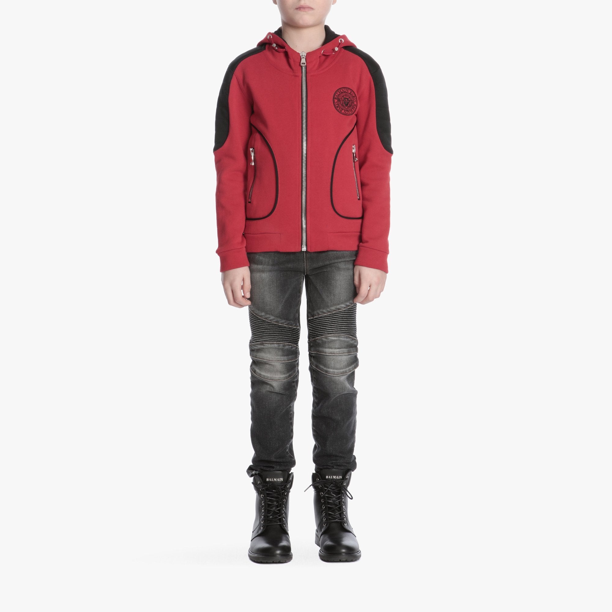 Boys Denim Black Cotton Trousers