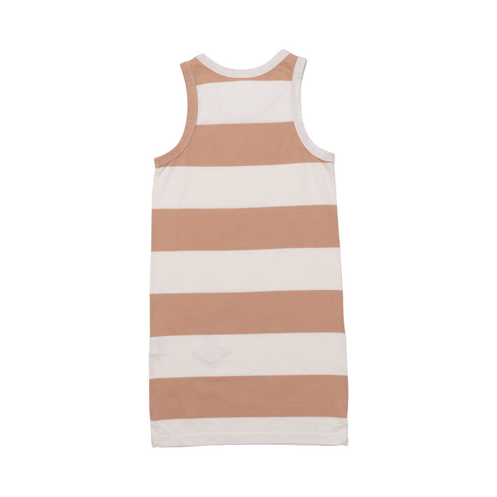 Girls Pink Stripe Cotton Dress