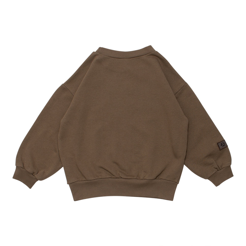 Boys & Girls Olive Logo Cotton Sweatshirt
