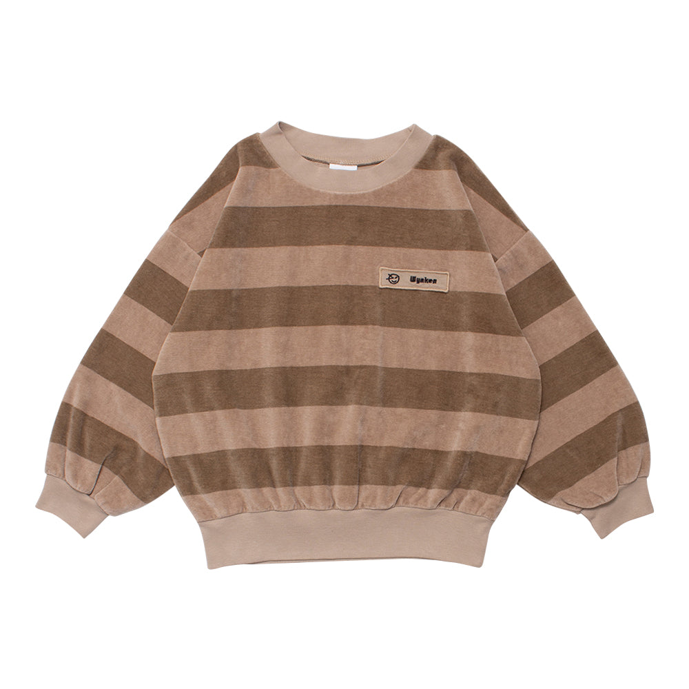 Boys & Girls Brown Stripes Cotton Sweatshirt