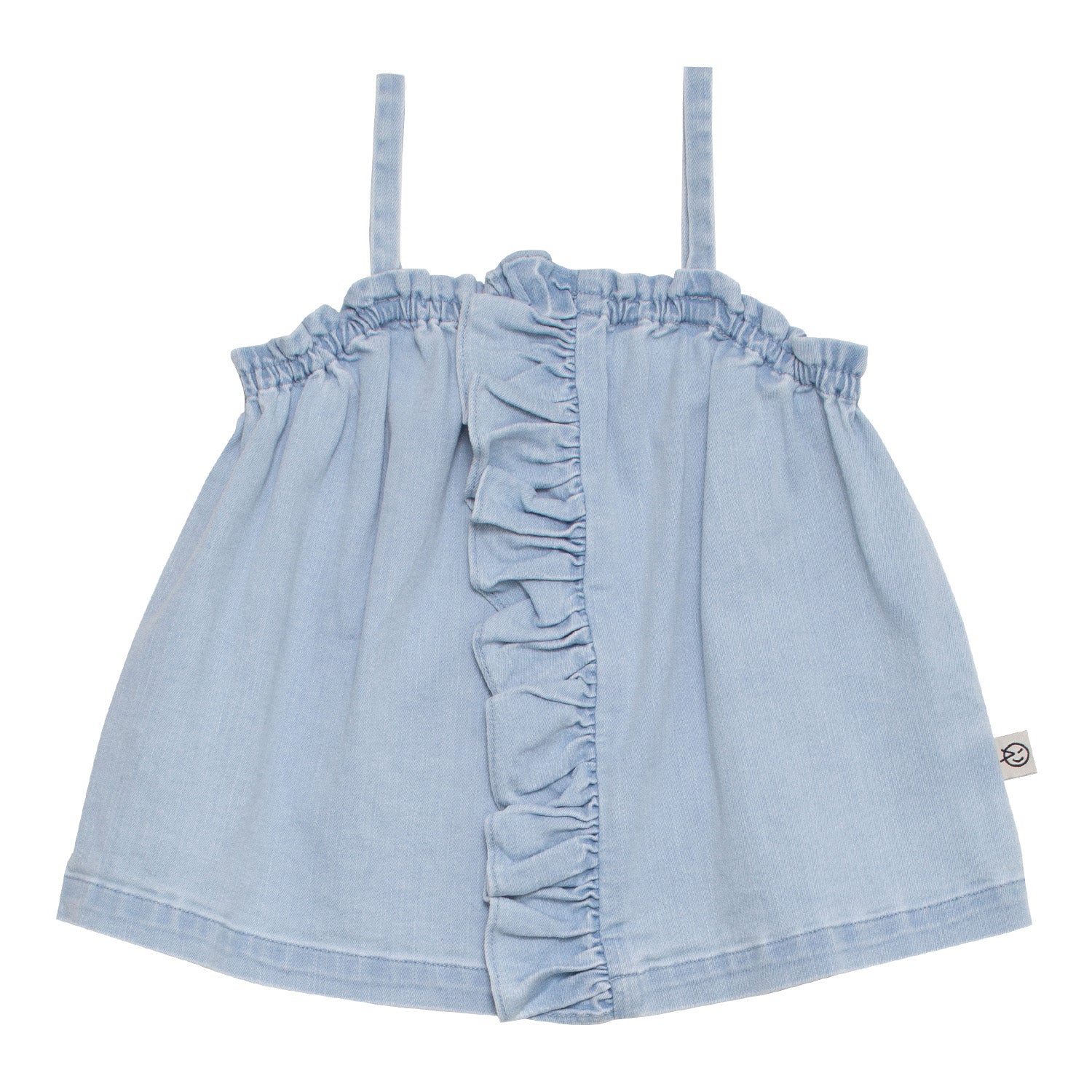 Girls Pale Blue Denim Strap Top