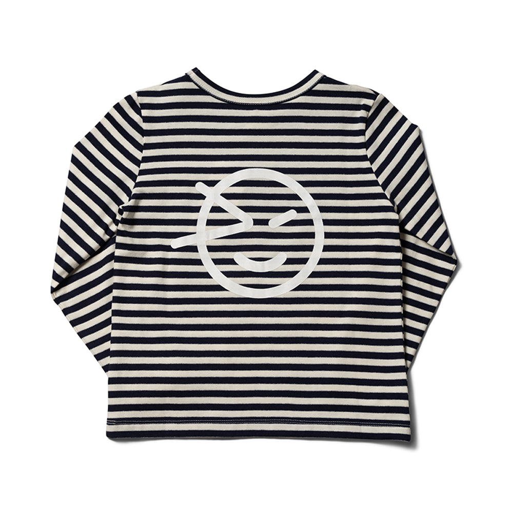 Boys & Girls Navy/Ecru Stripe Organic Cotton T-Shirt