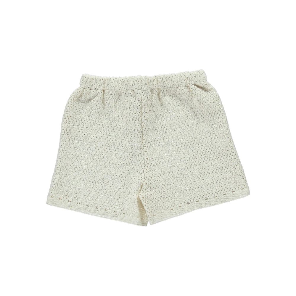 Grils White Cotton Shorts