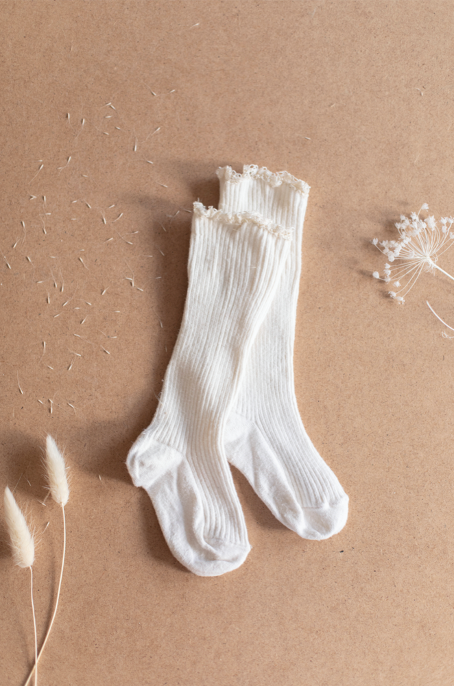 Girls Cream Socks