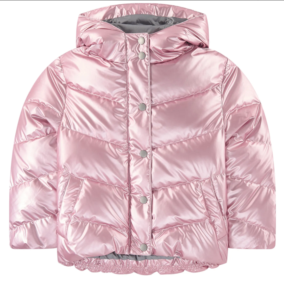 Girls Pink Padded Down Jacket