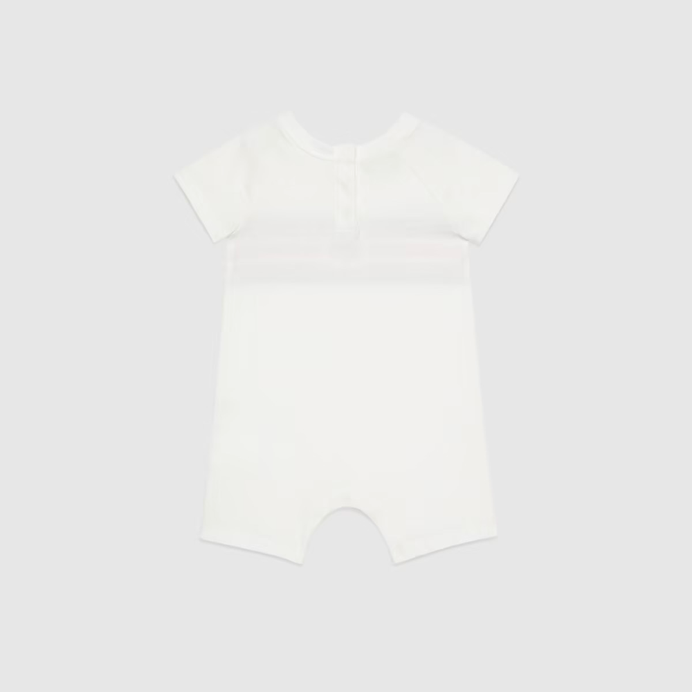 Baby Boys & Girls White Cotton Babysuit