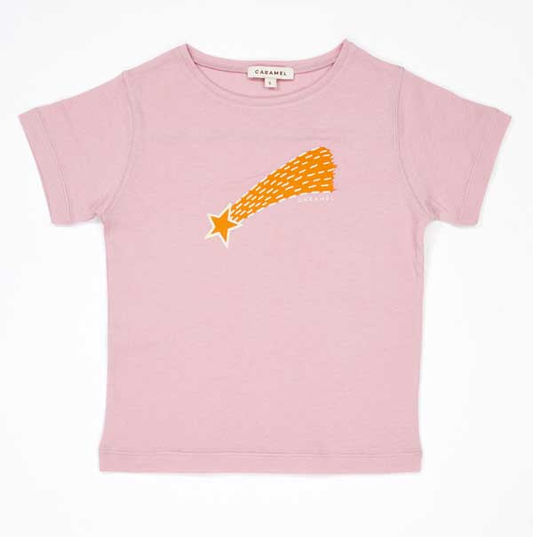 Girls Pink Printing Cotton T-shirt